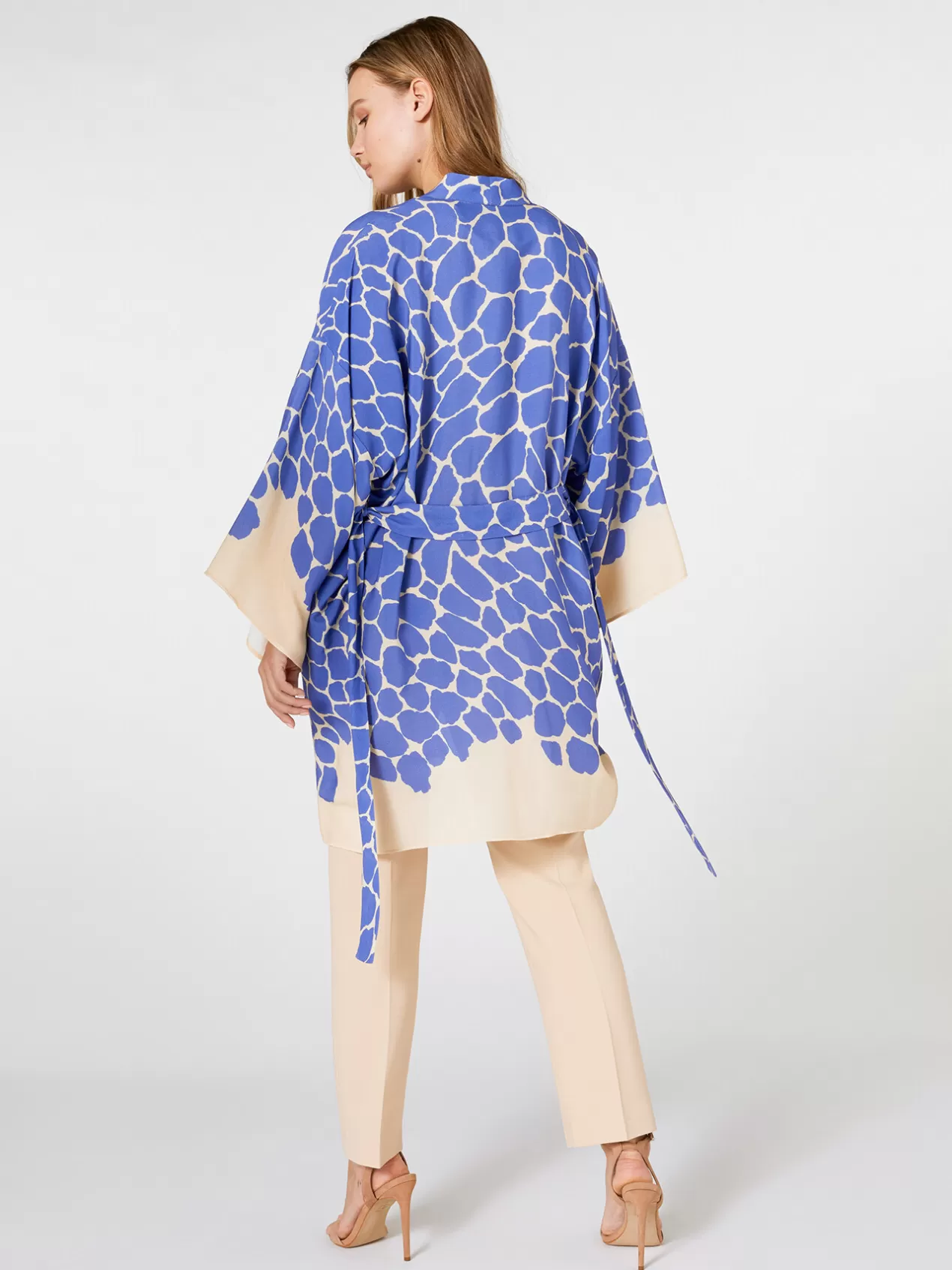 Store Elena Mirò Kimono Imprime Avec Ceinture Violet