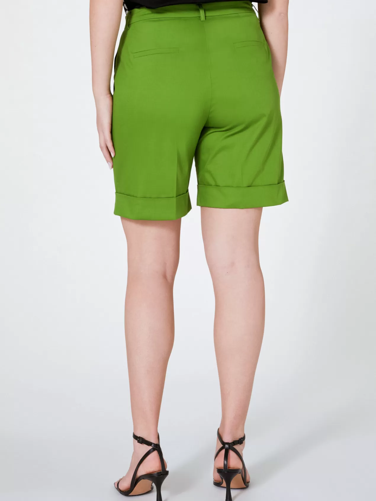 Cheap Elena Mirò Pantalon Court En Gabardine Vert
