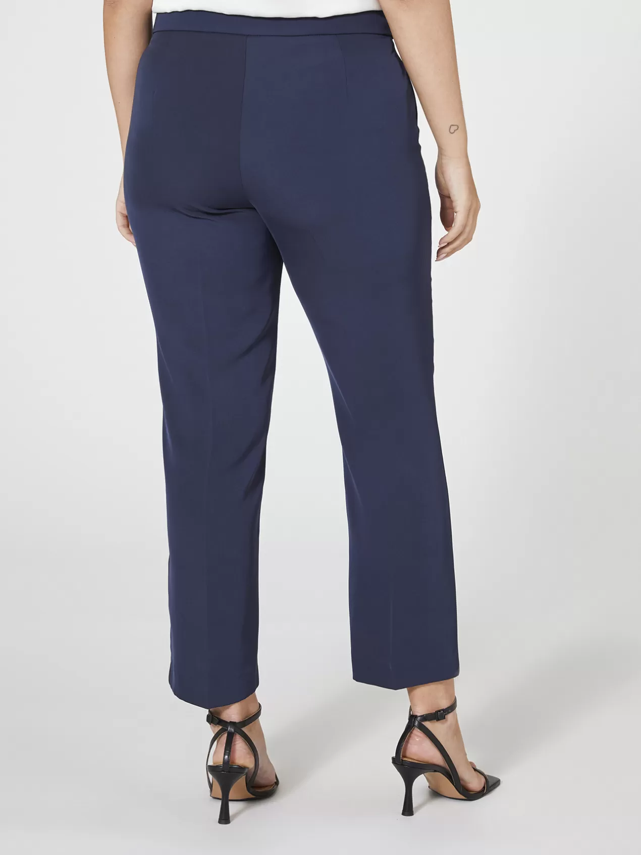 Outlet Elena Mirò Pantalon Cropped En Tissu Fluide Bleu