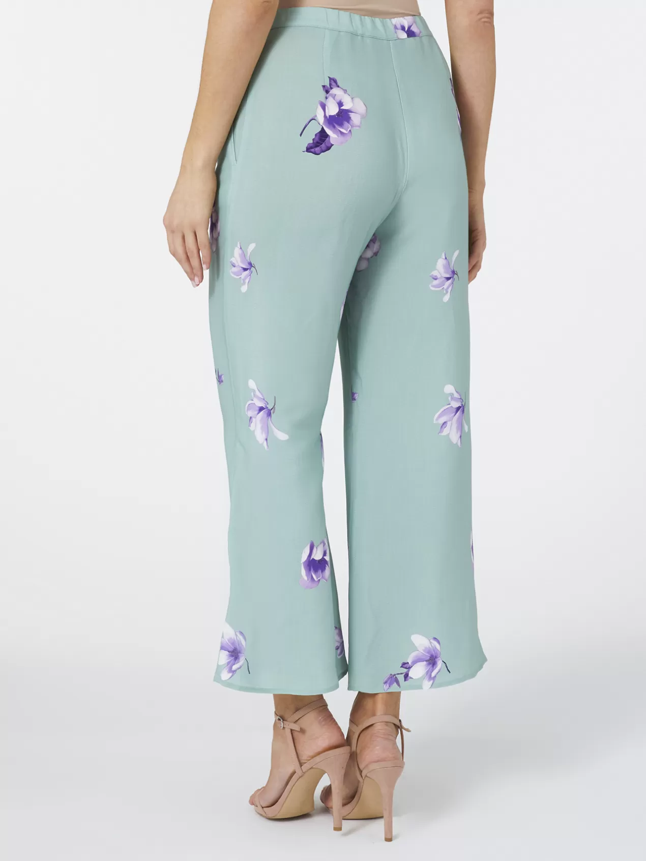 Online Elena Mirò Pantalon Cropped Imprime Green Water