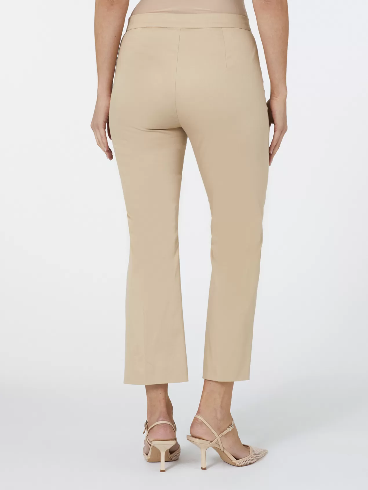 Fashion Elena Mirò Pantalon Cropped Kick Flare Beige