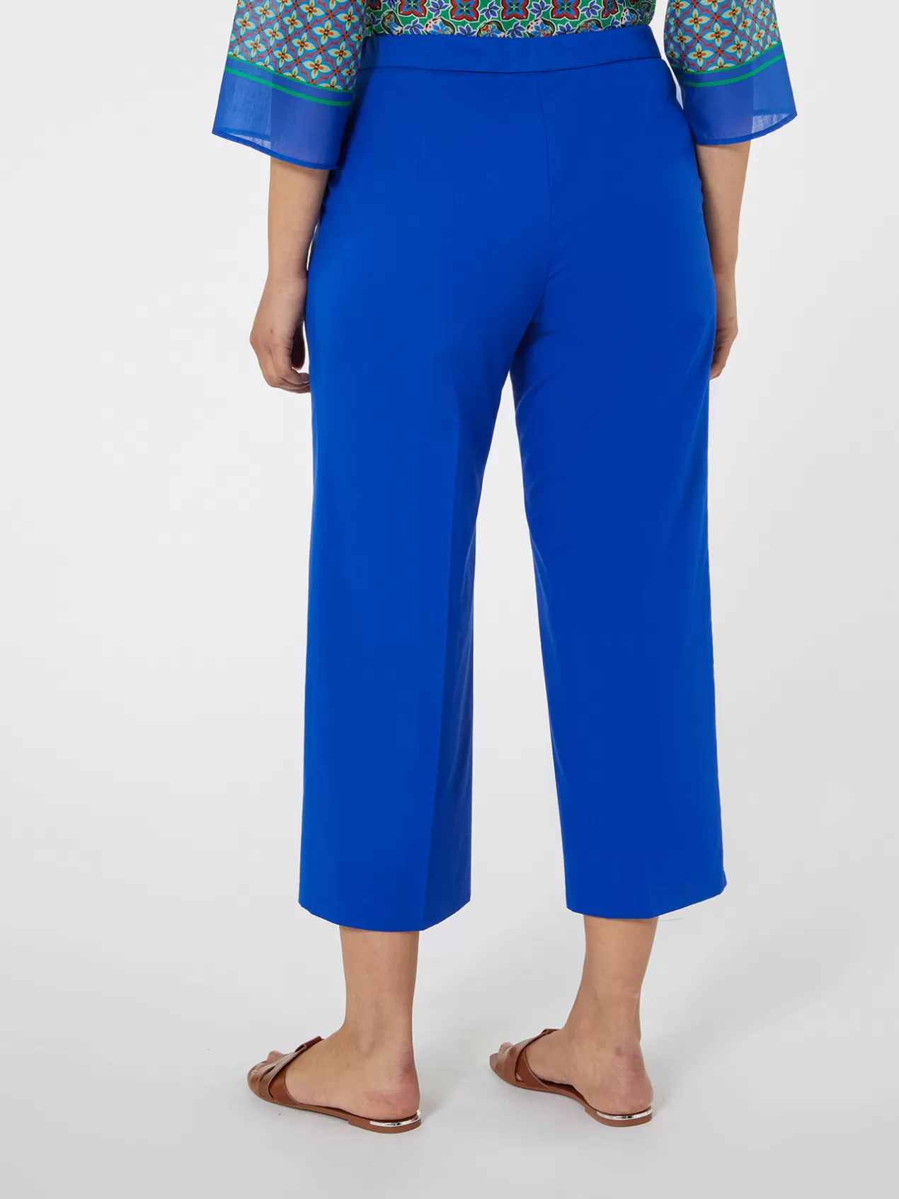 Best Elena Mirò Pantalon Droit Cropped Bleuet