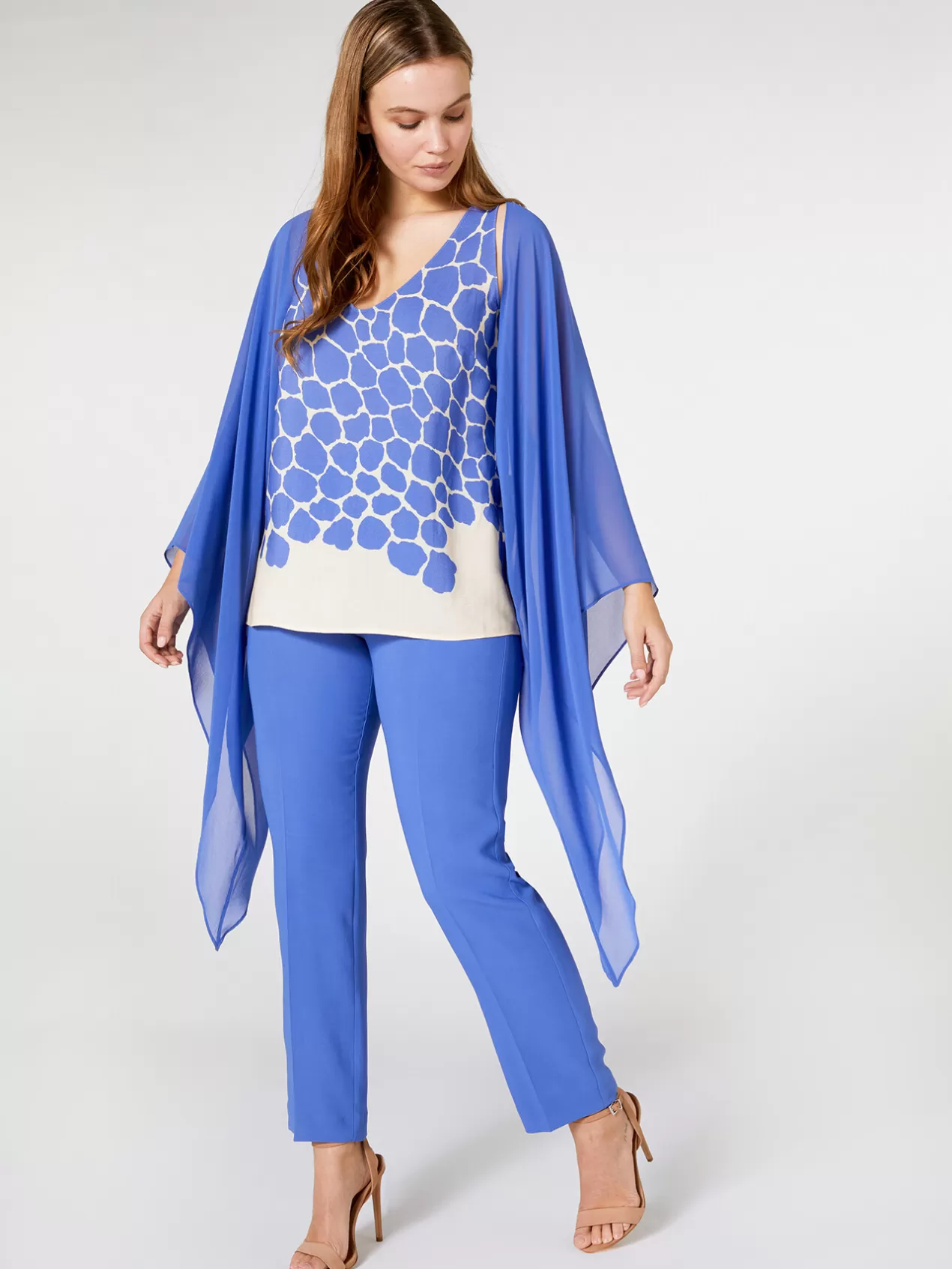 Fashion Elena Mirò Pantalon Droit En Cady Stretch Bleuet