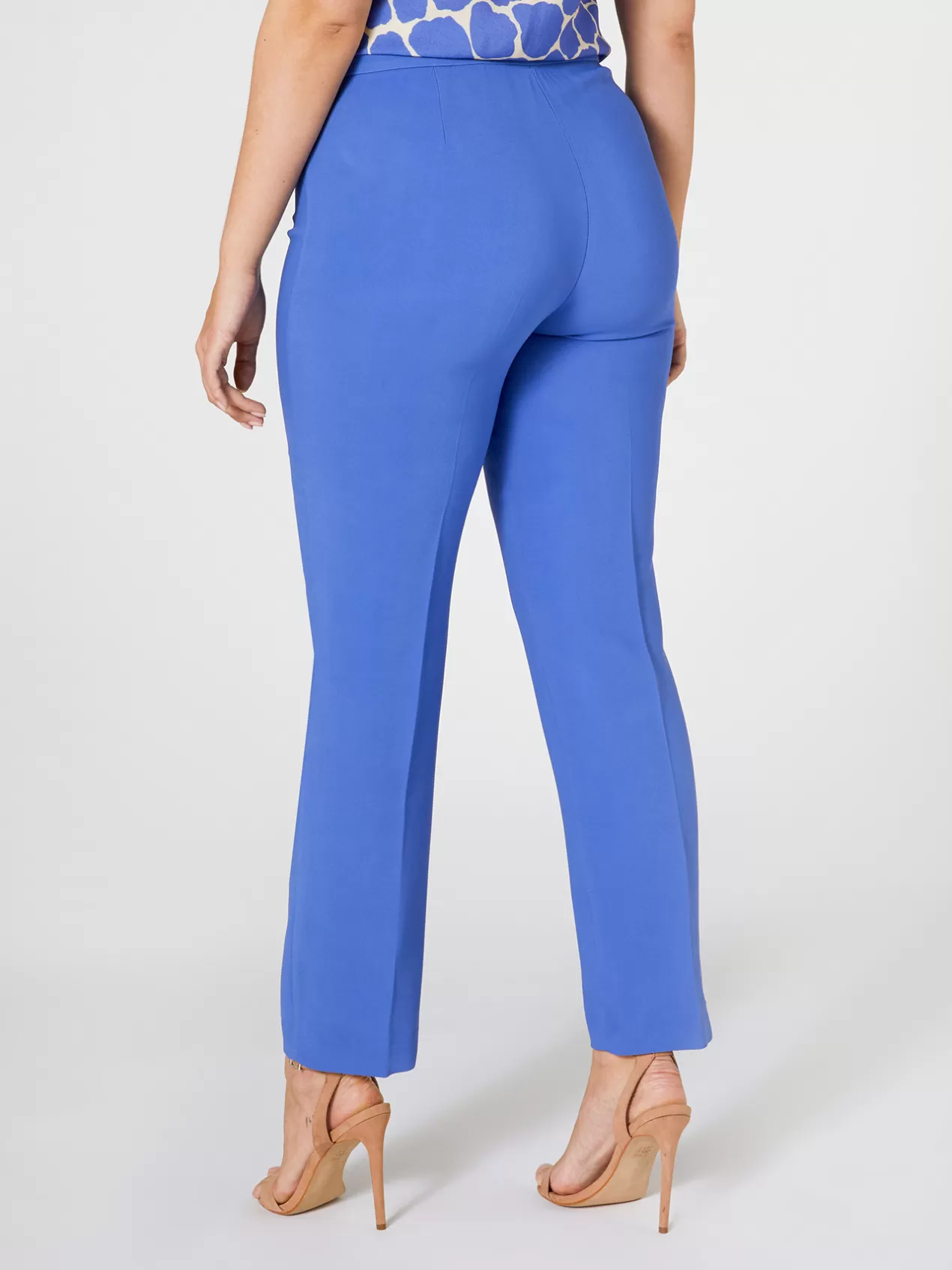 Fashion Elena Mirò Pantalon Droit En Cady Stretch Bleuet