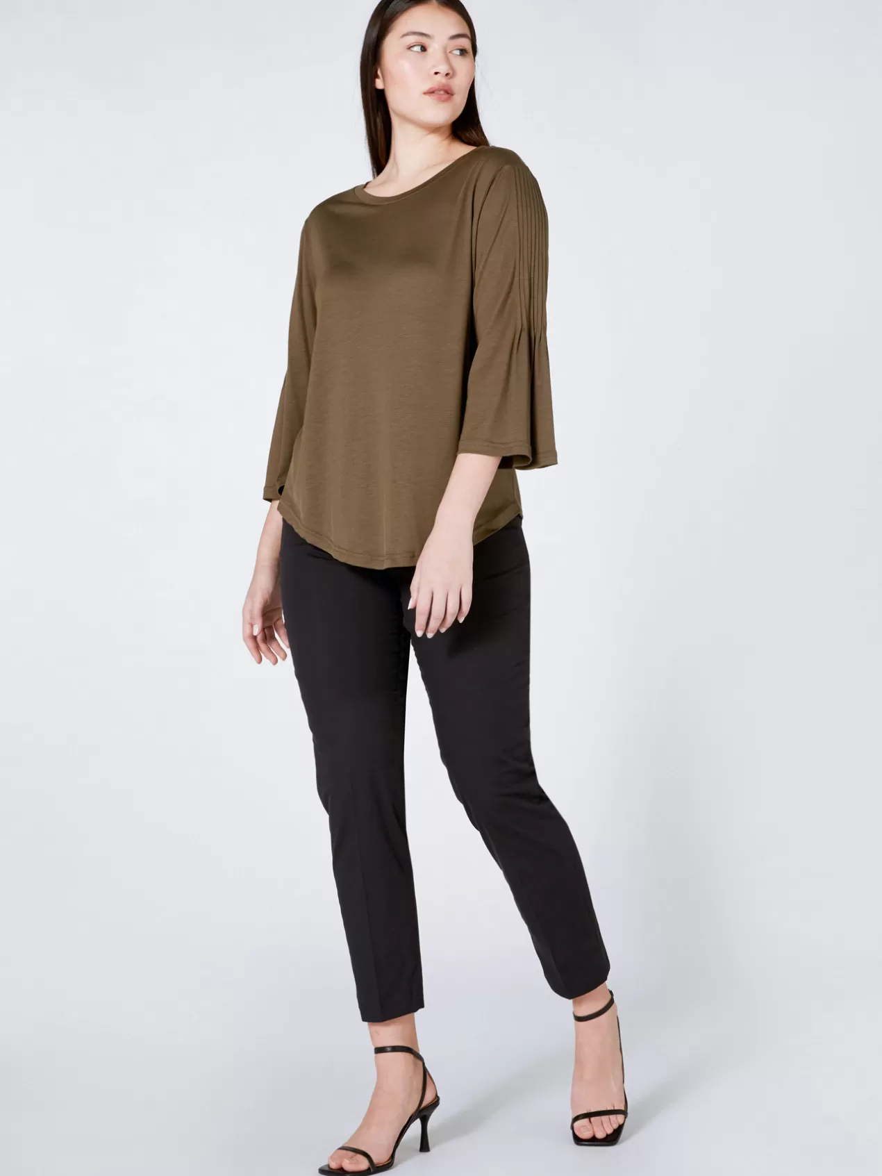 Best Sale Elena Mirò Pantalon Droit En Coton Stretch Noir