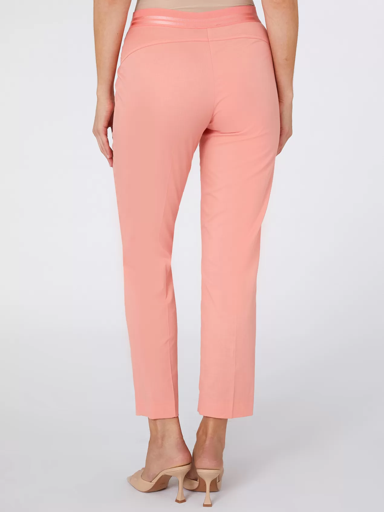 Cheap Elena Mirò Pantalon Droit En Coton Stretch Rose