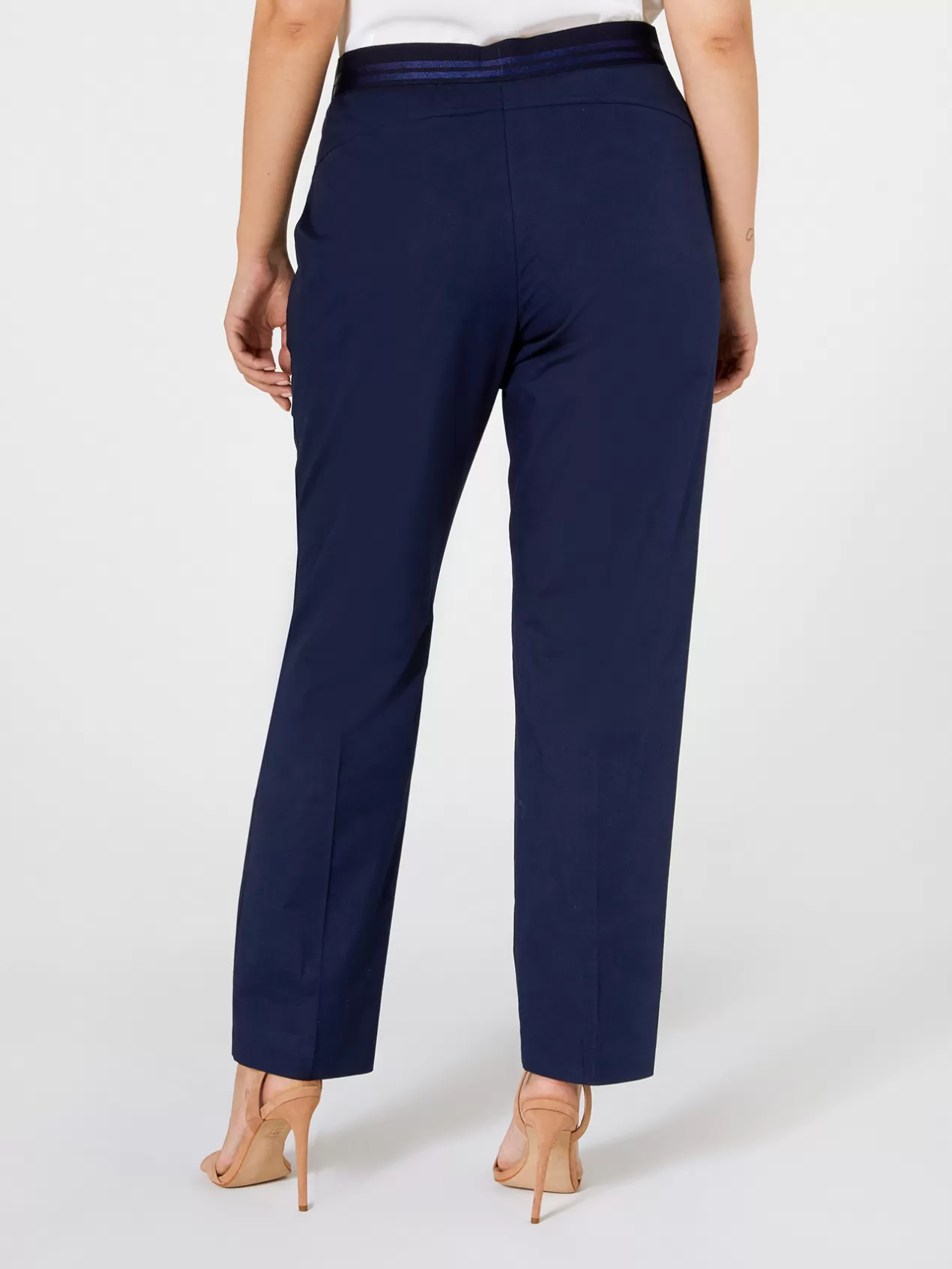 Best Elena Mirò Pantalon Droit En Coton Stretch Bleu