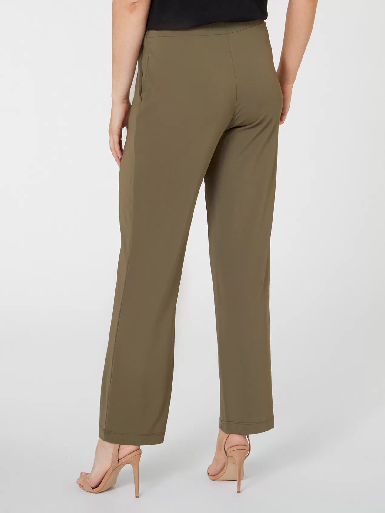 Fashion Elena Mirò Pantalon Droit En Jersey Vert