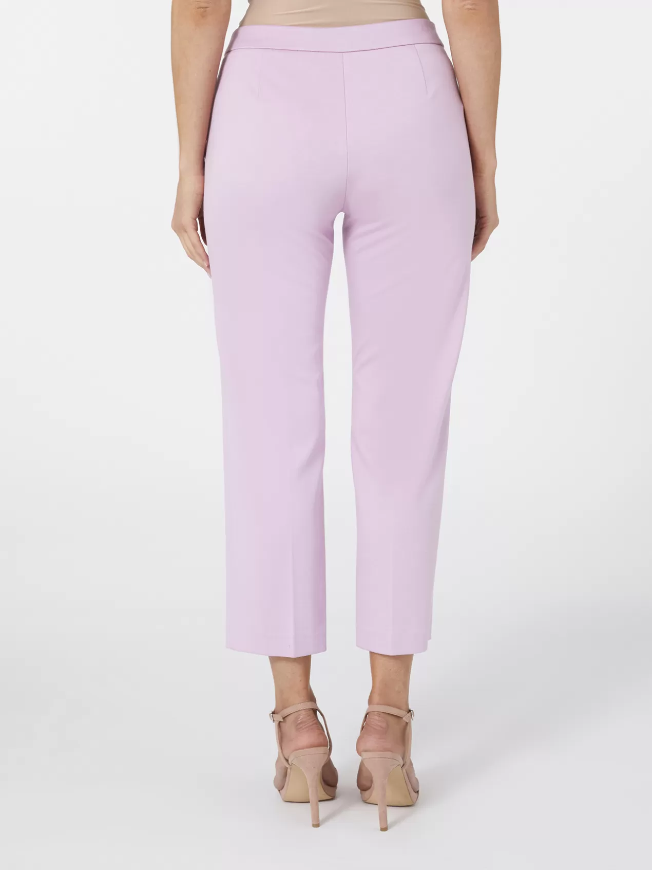 Sale Elena Mirò Pantalon Droit En Point Tissu Violet