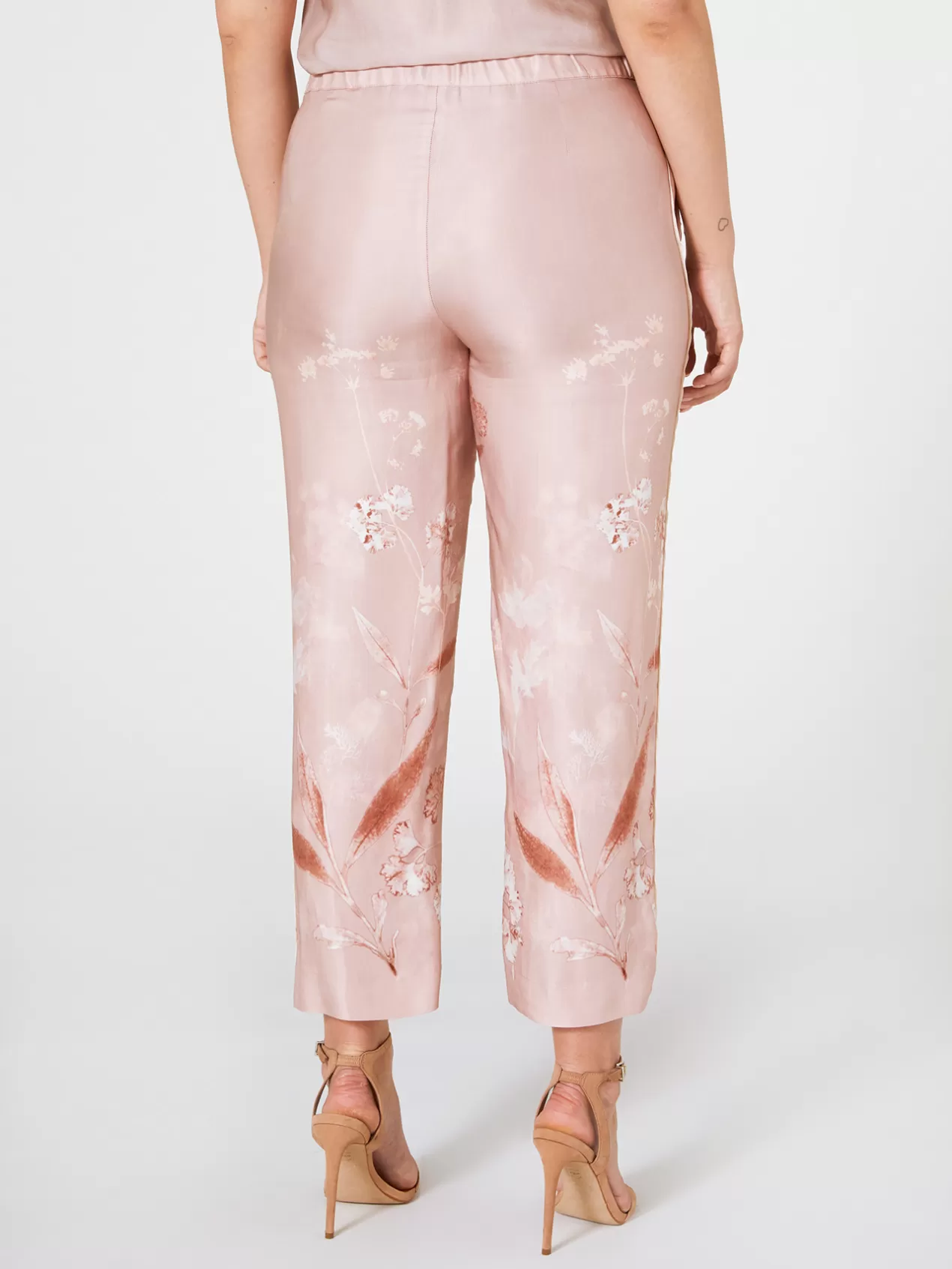 Hot Elena Mirò Pantalon Droit Imprime Rose