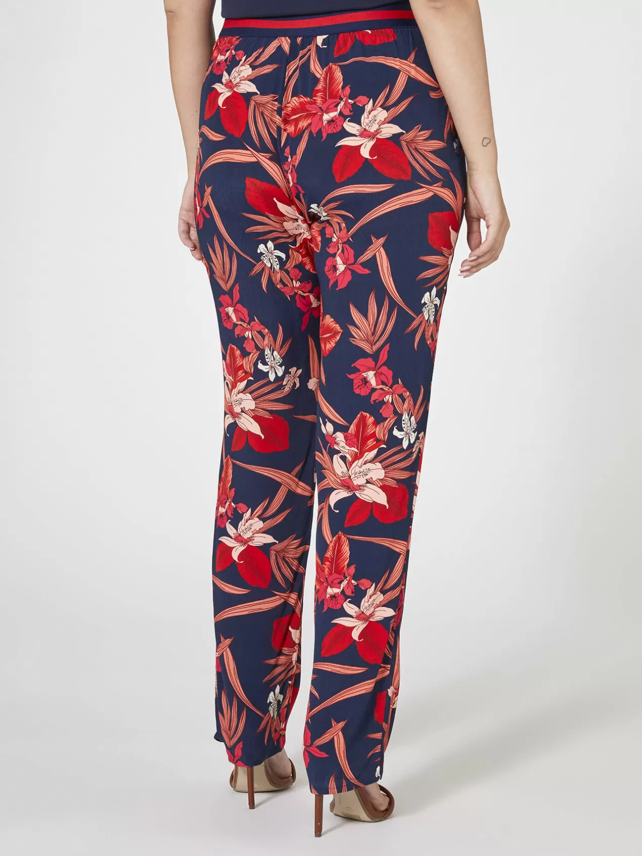 Discount Elena Mirò Pantalon Droit Imprime Bleu