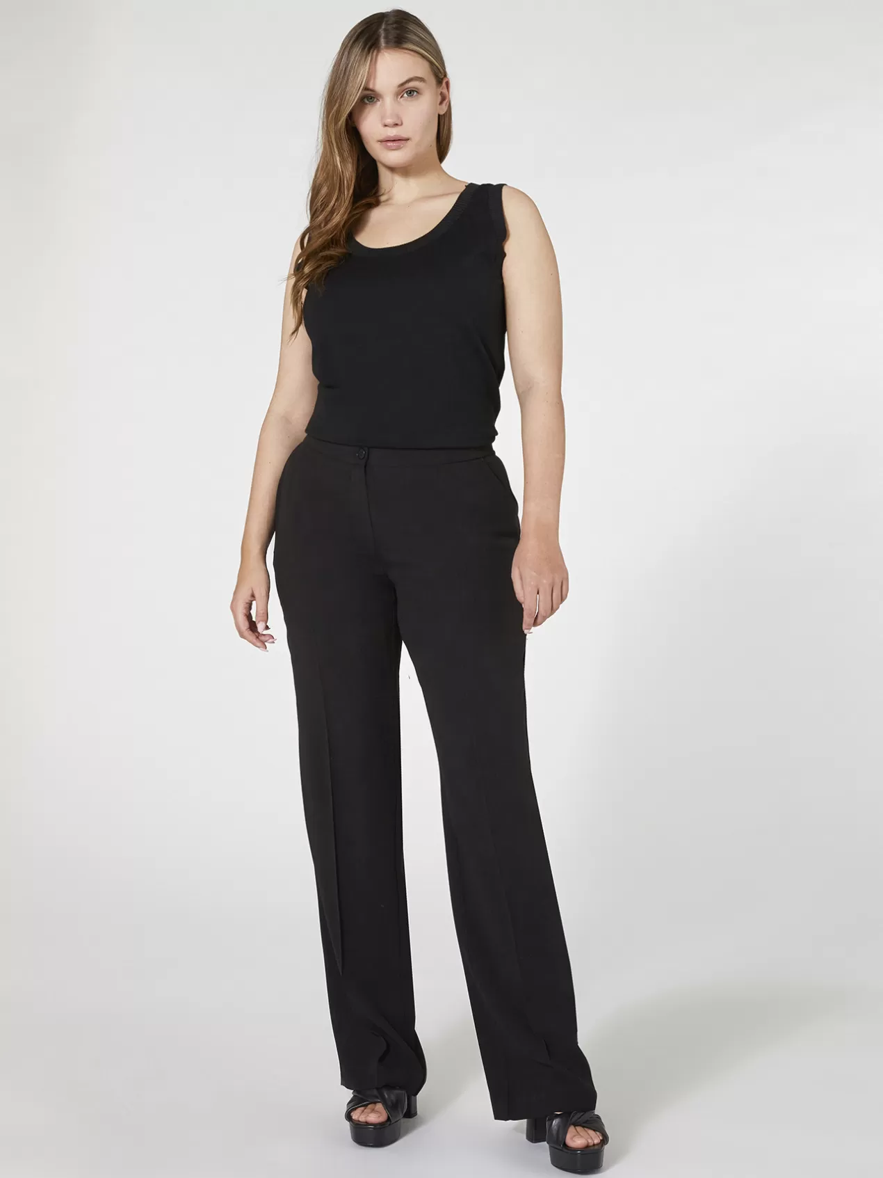 Store Elena Mirò Pantalon Elegant En Cady Noir
