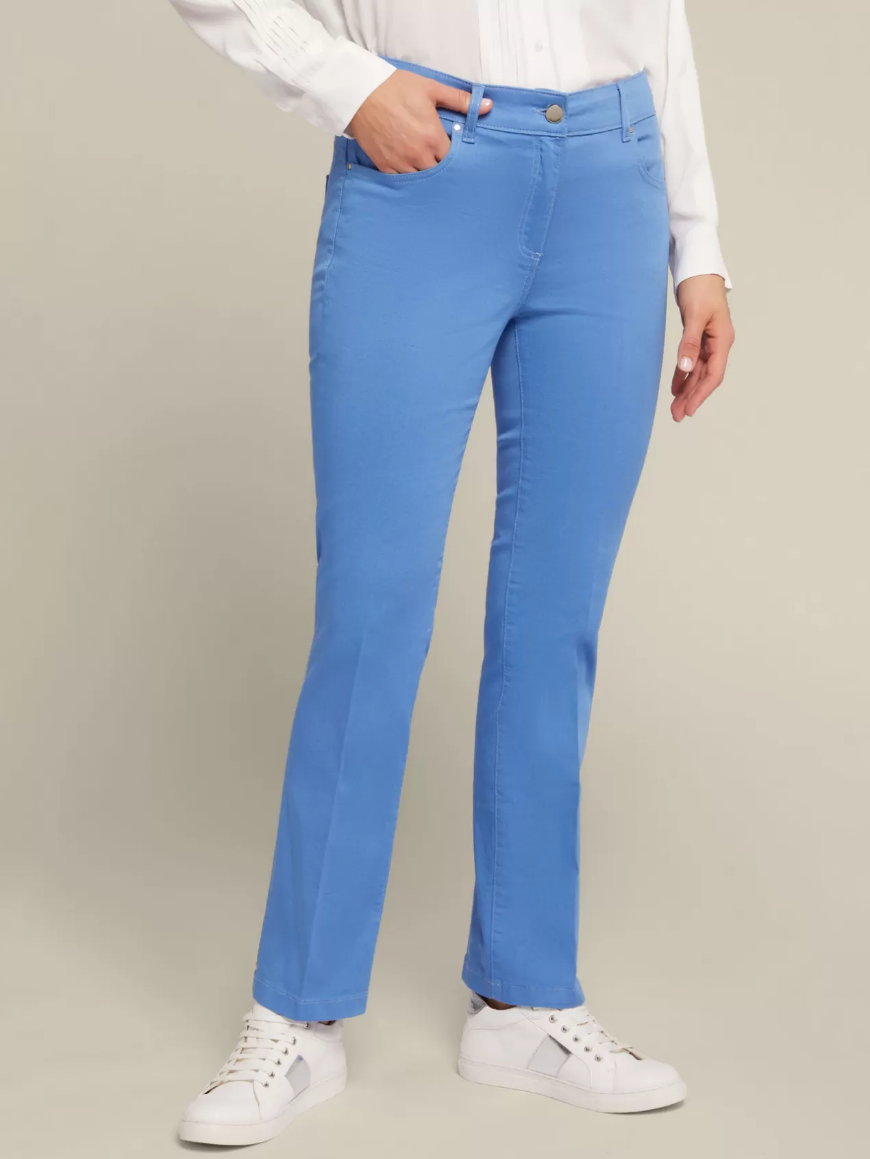 Best Sale Elena Mirò Pantalon En Drill Stretch Light - Blue