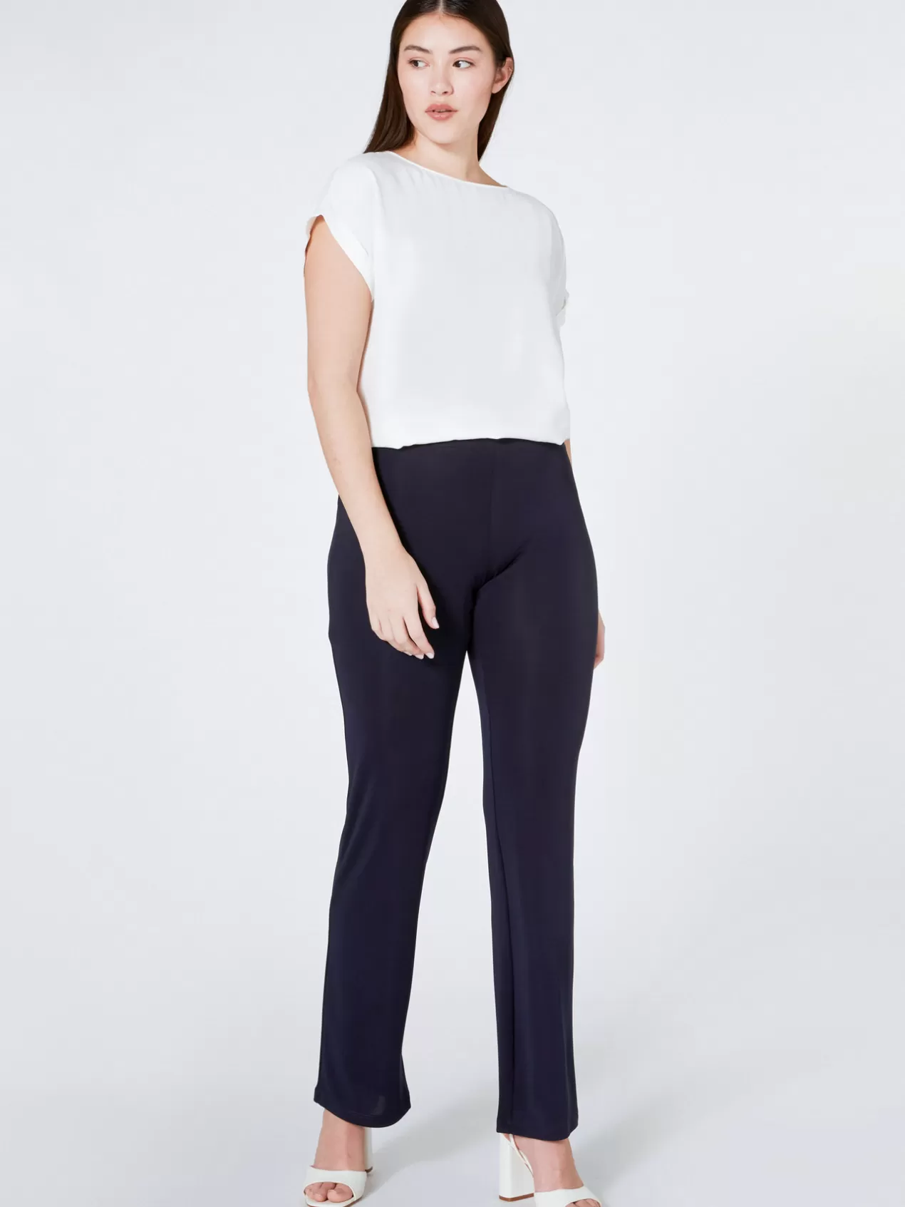 Best Sale Elena Mirò Pantalon En Jersey Bleu