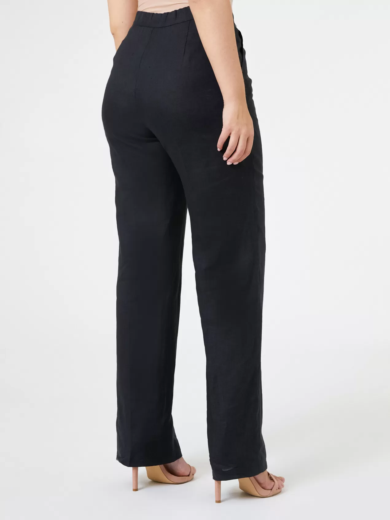 Best Elena Mirò Pantalon En Lin Noir