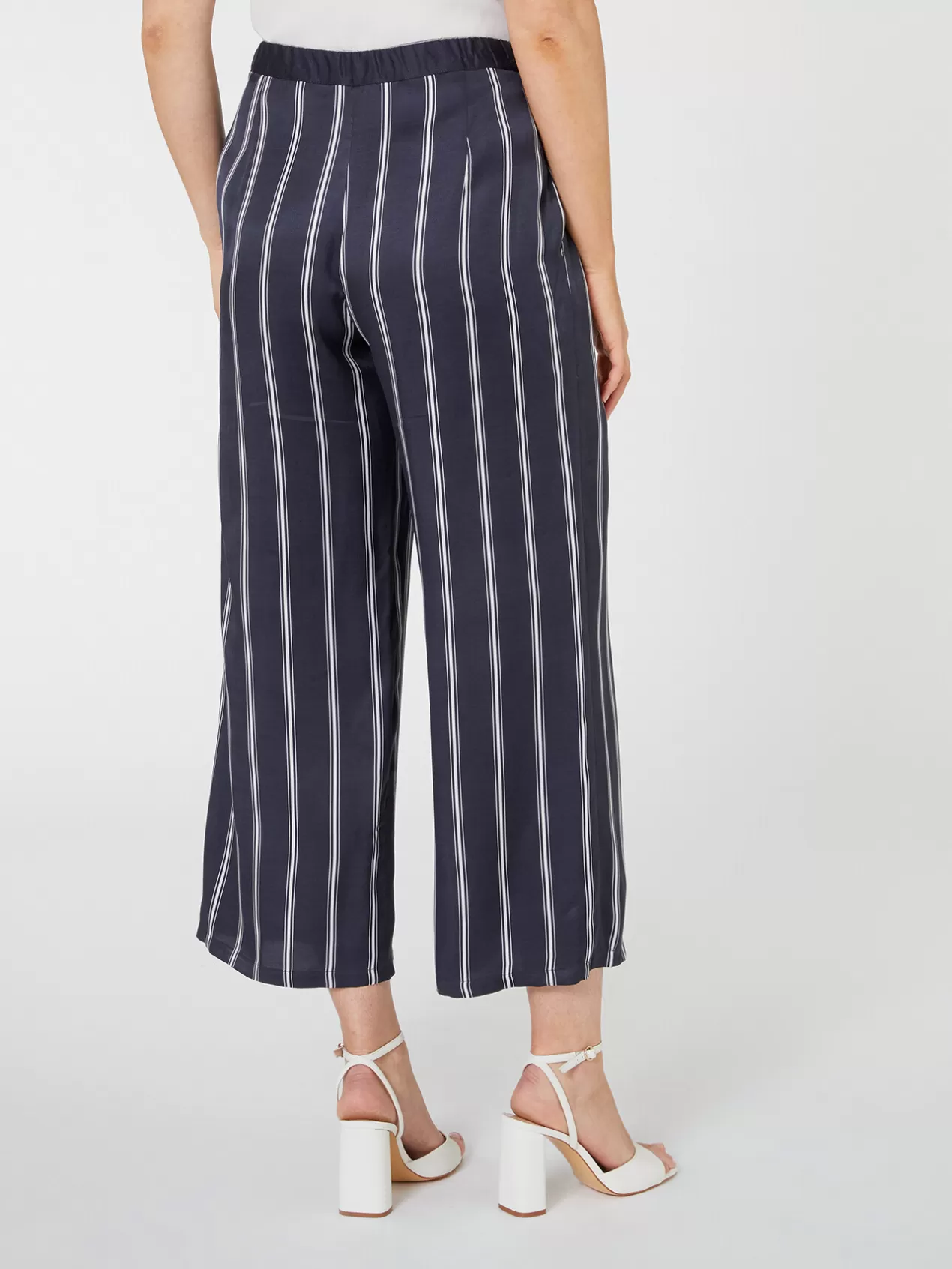 New Elena Mirò Pantalon En Viscose Rayee Bleu