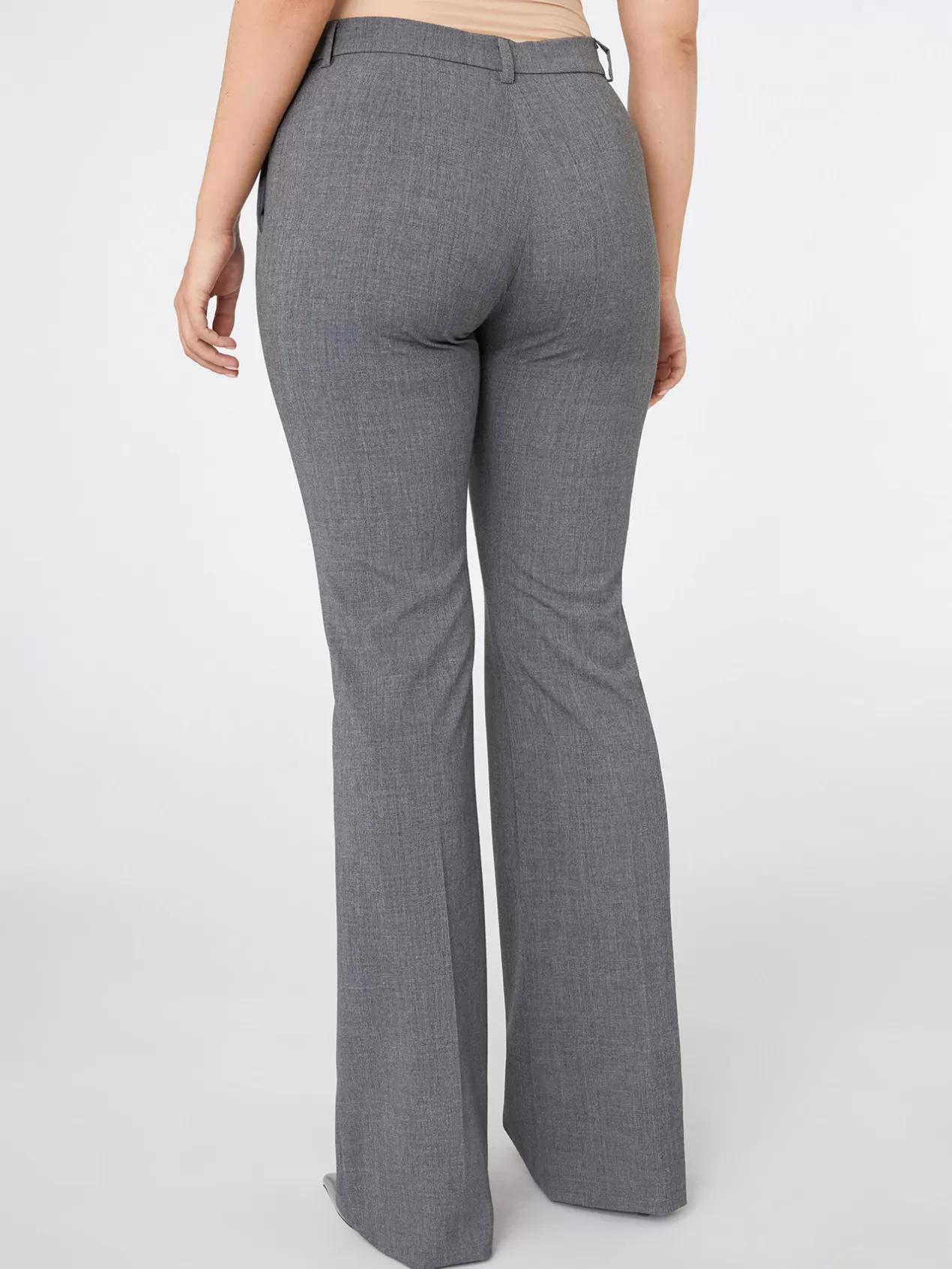 Best Elena Mirò Pantalon Flare En Tissu Peigne Gris
