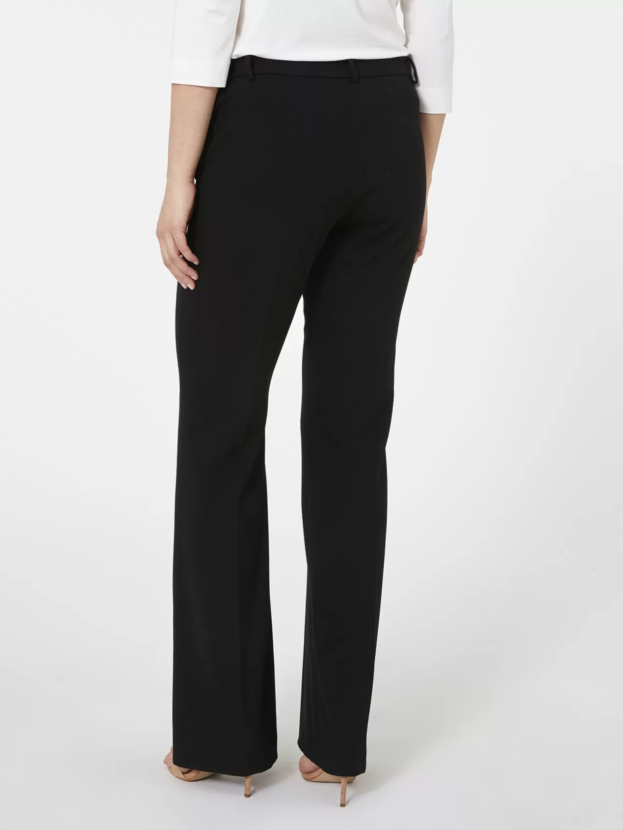 Fashion Elena Mirò Pantalon Flare En Tissu Peigne Noir