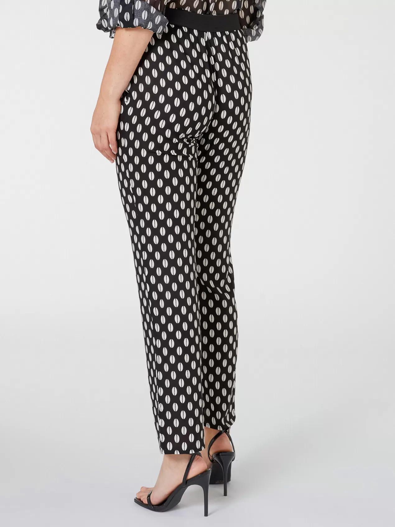 New Elena Mirò Pantalon Imprime Noir
