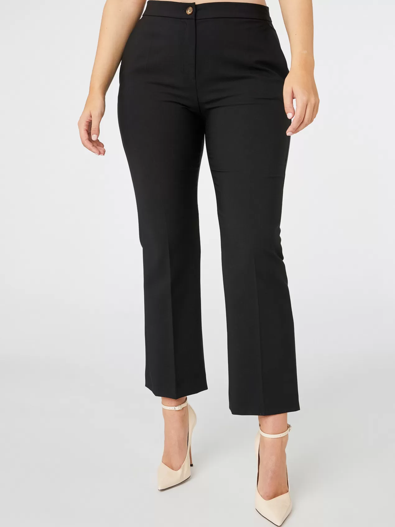 Best Sale Elena Mirò Pantalon Kick Flare En Tissu Technique Noir