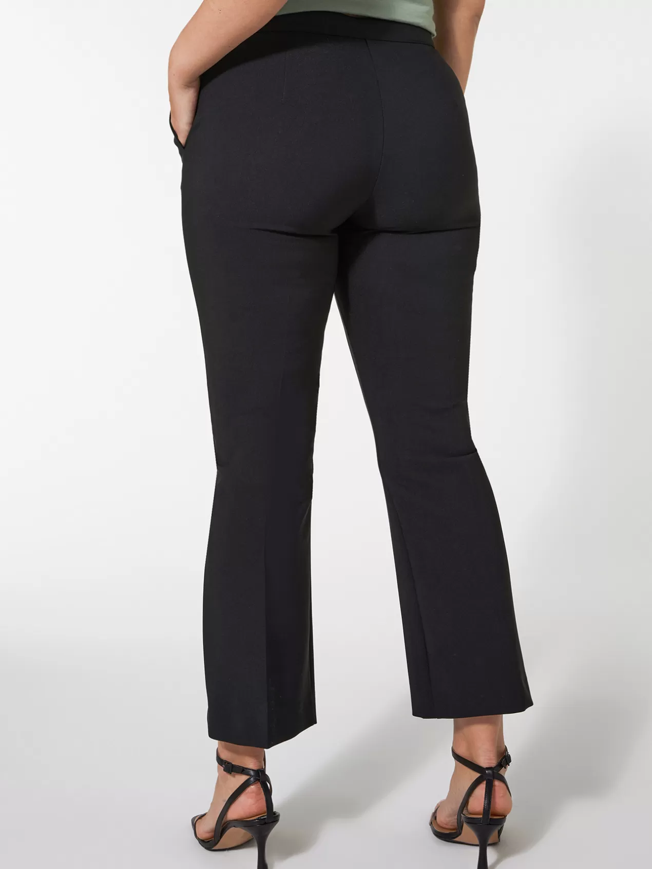 Store Elena Mirò Pantalon Kick Flare En Tissu Technique Stretch Noir