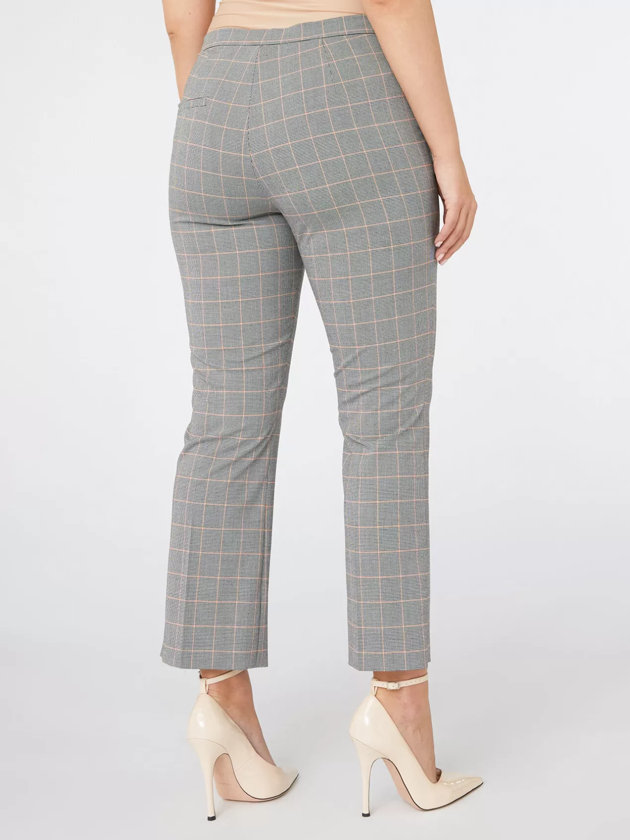 Outlet Elena Mirò Pantalon Kick Flare Prince De Galles Gris
