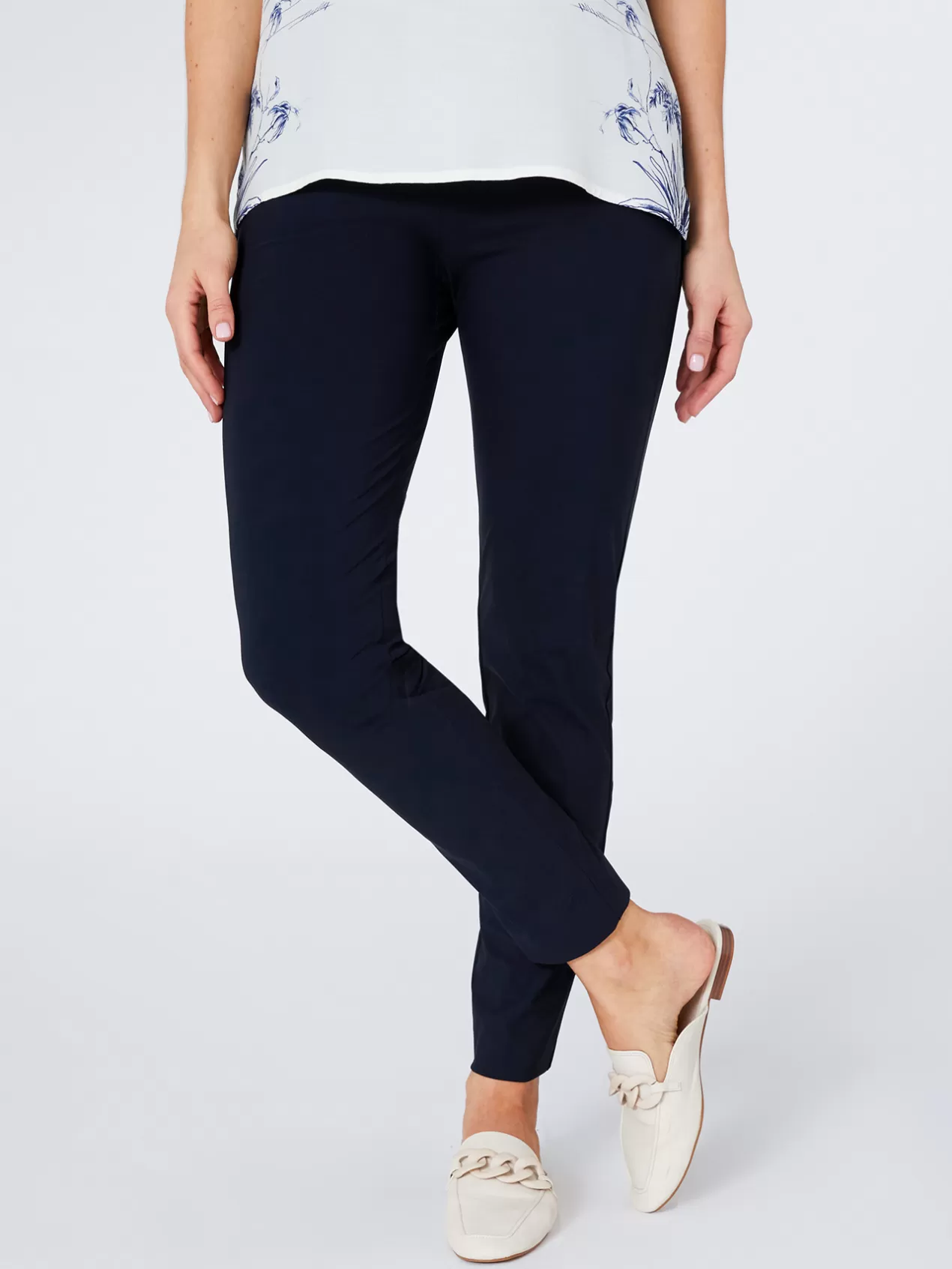 Shop Elena Mirò Pantalon Slim En Jersey Bleu