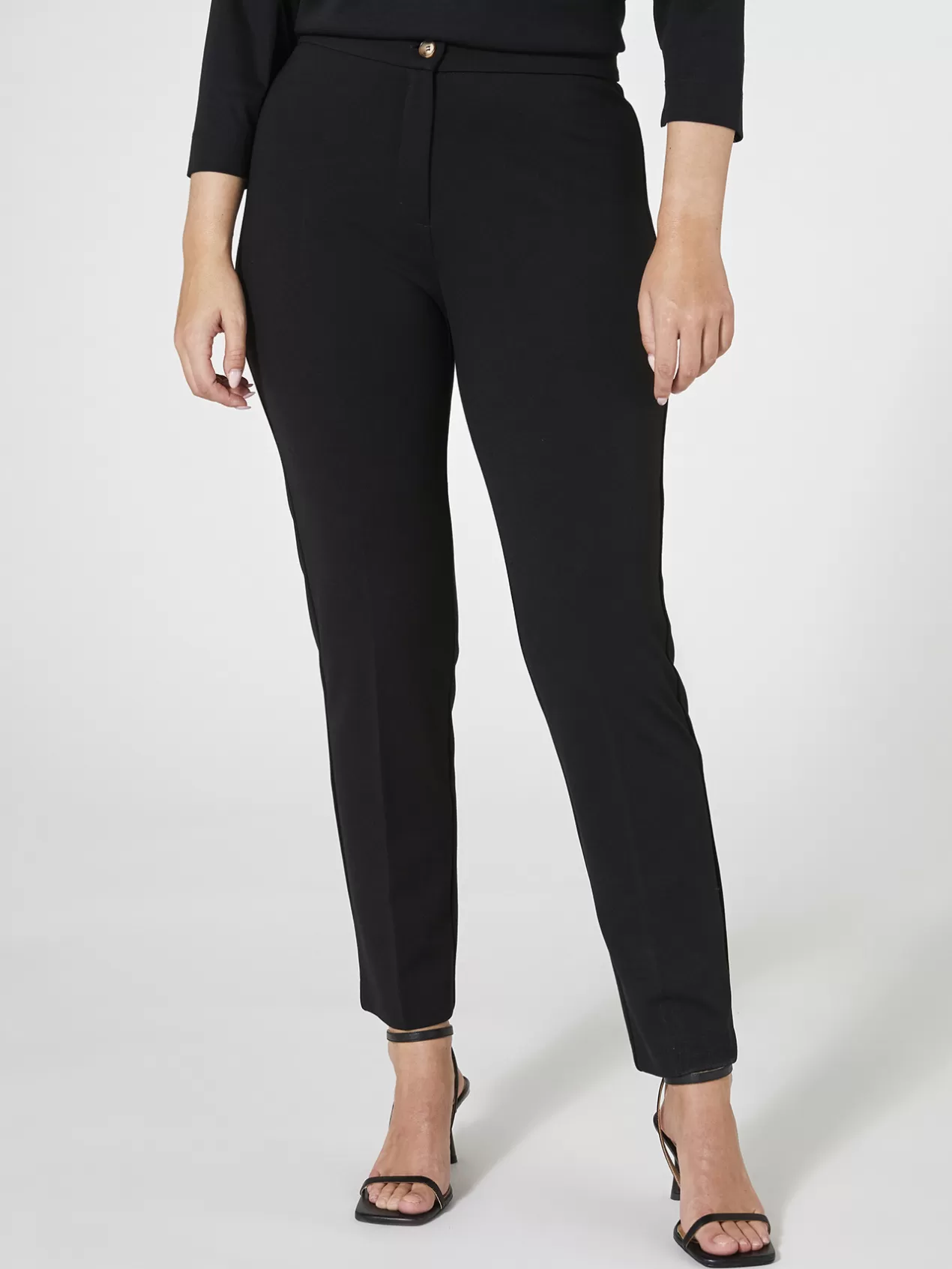 Online Elena Mirò Pantalon Slim En Maille Milano Noir