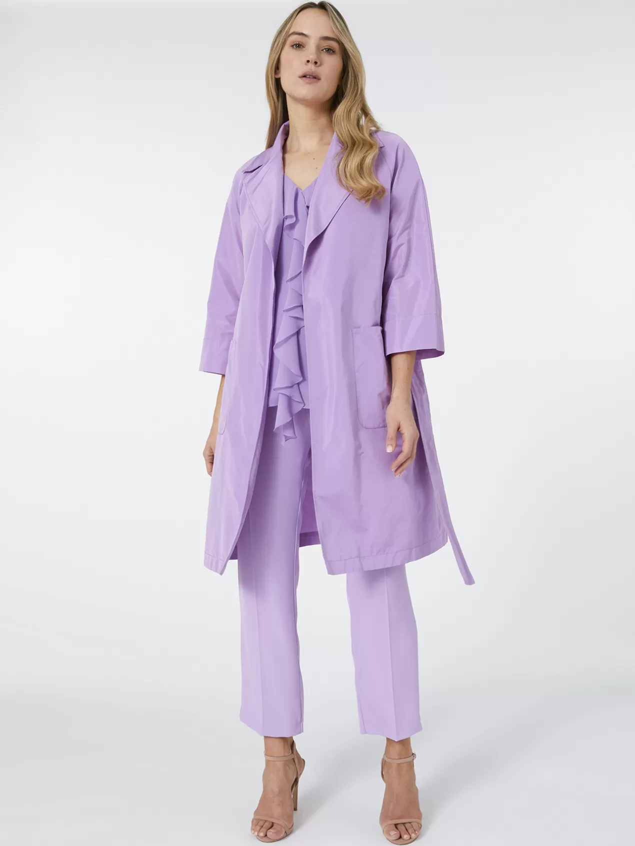 Clearance Elena Mirò Pardessus En Taffetas Violet