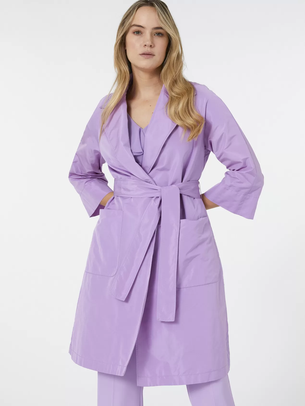 Clearance Elena Mirò Pardessus En Taffetas Violet
