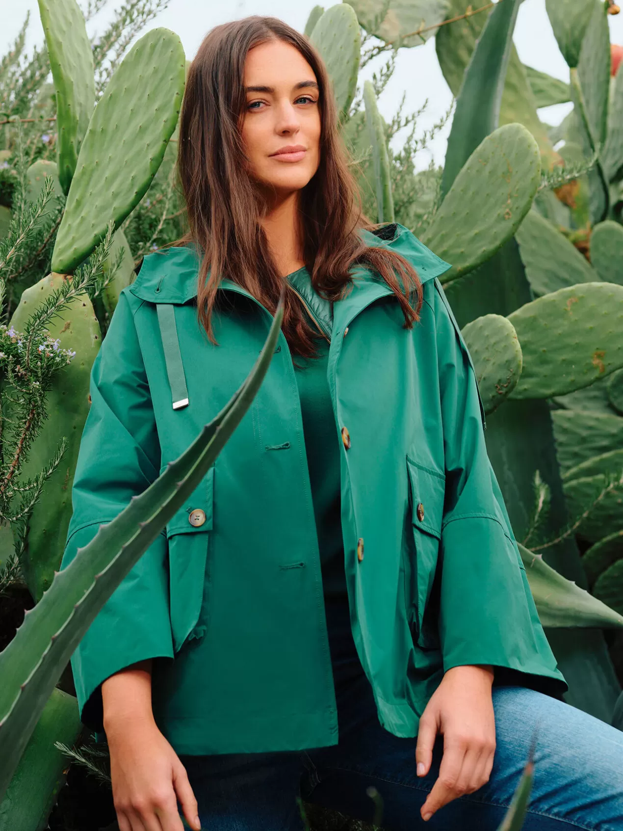 Shop Elena Mirò Parka « 3 En 1 » En Nylon Recycle Vert