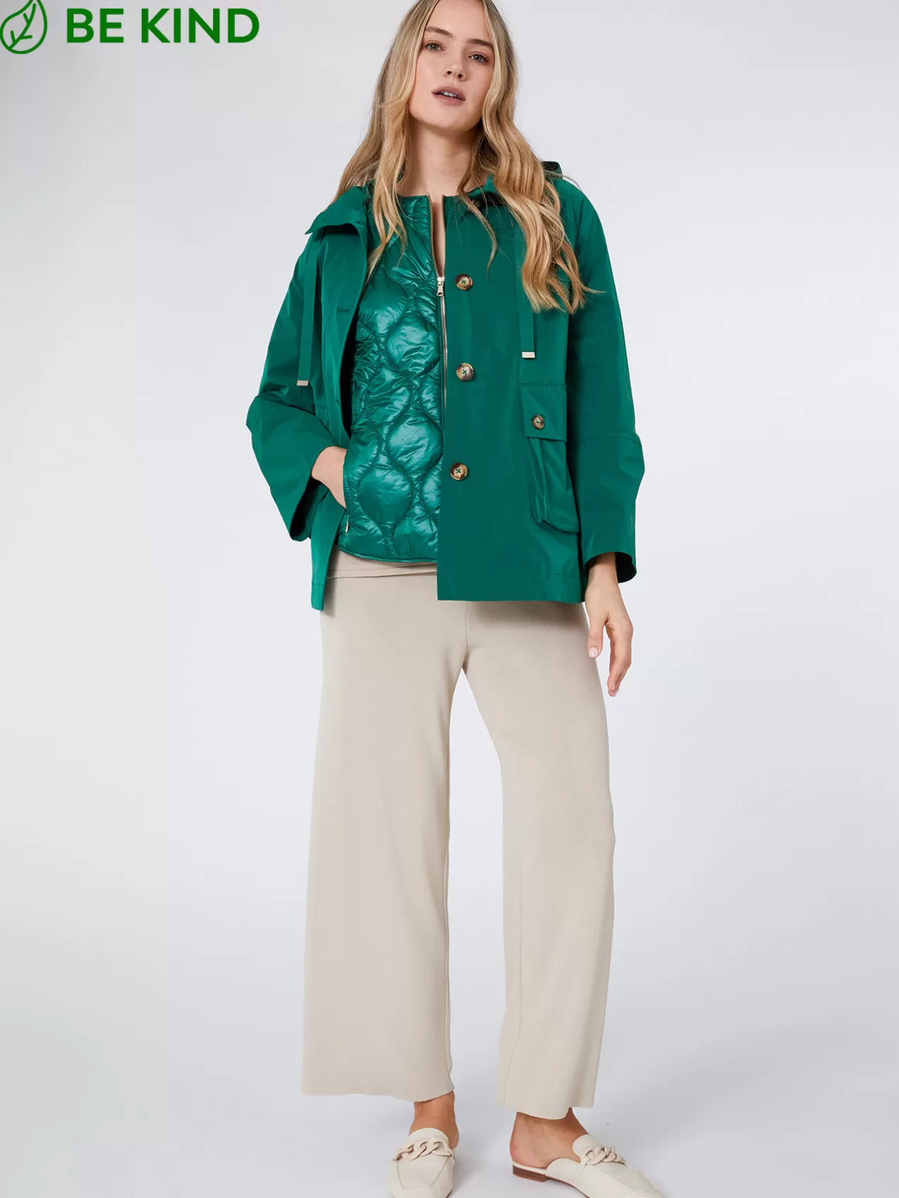 Shop Elena Mirò Parka « 3 En 1 » En Nylon Recycle Vert