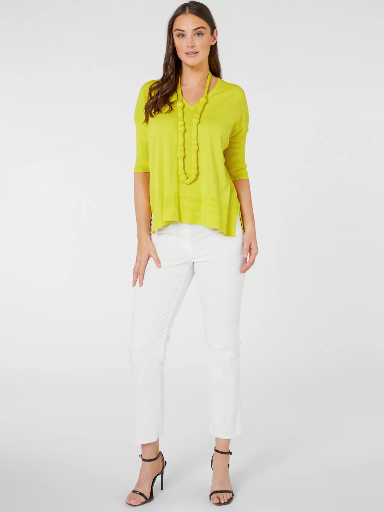 Fashion Elena Mirò Pull Avec Collier Jaune