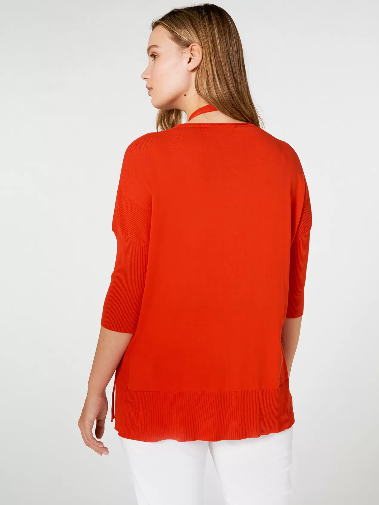 Sale Elena Mirò Pull Avec Collier Rouge