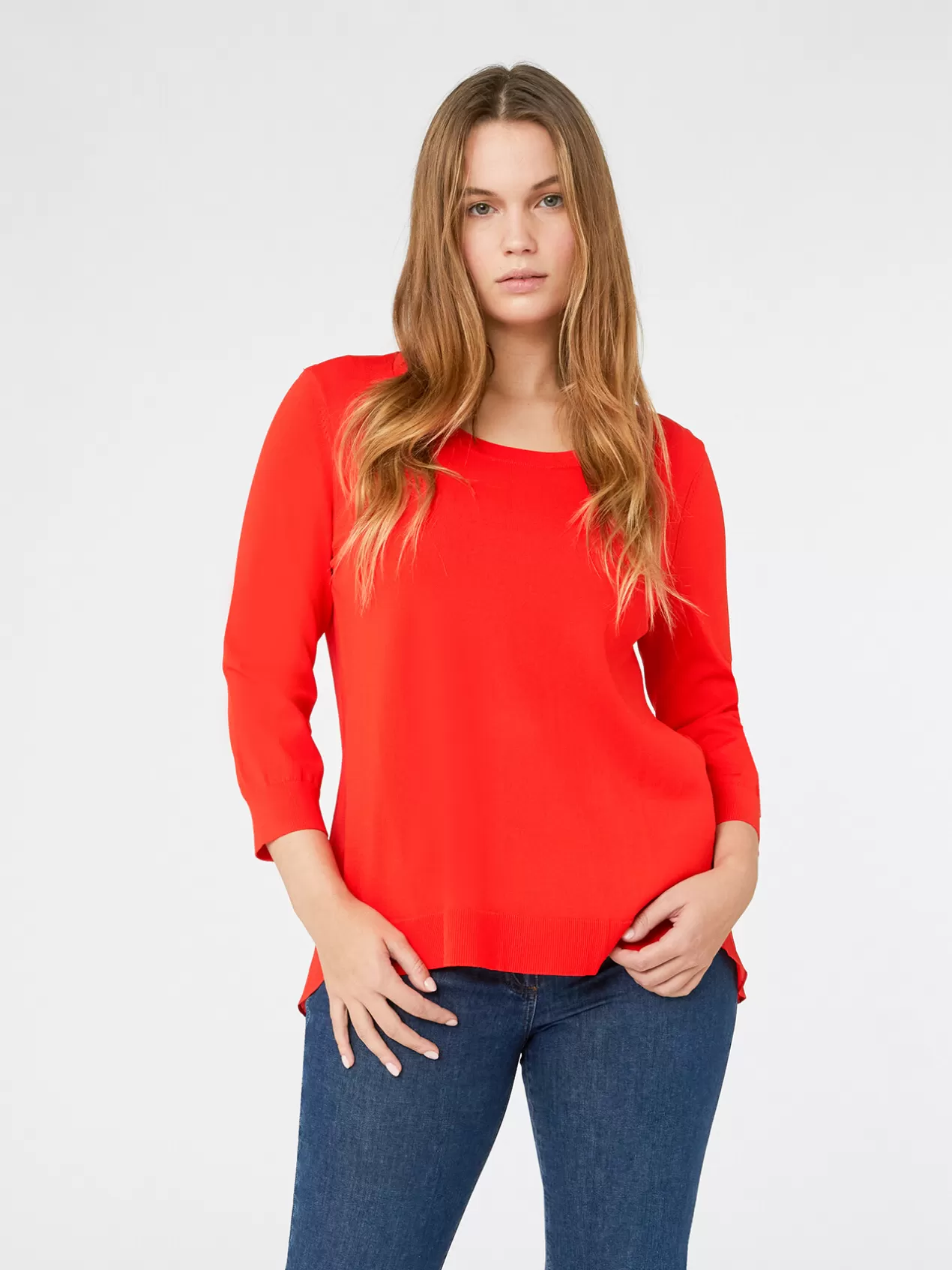 Cheap Elena Mirò Pull Avec Dos En Fin Tissu Rouge