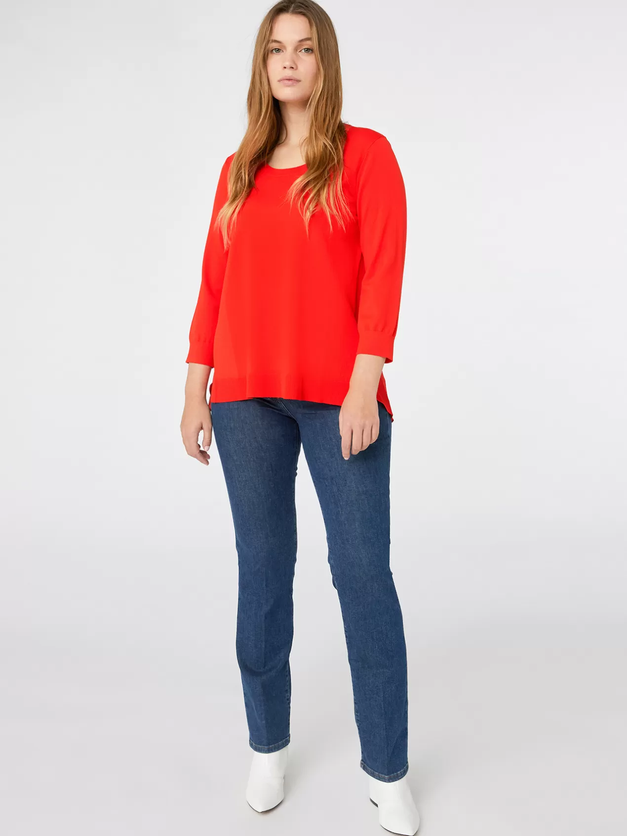 Cheap Elena Mirò Pull Avec Dos En Fin Tissu Rouge