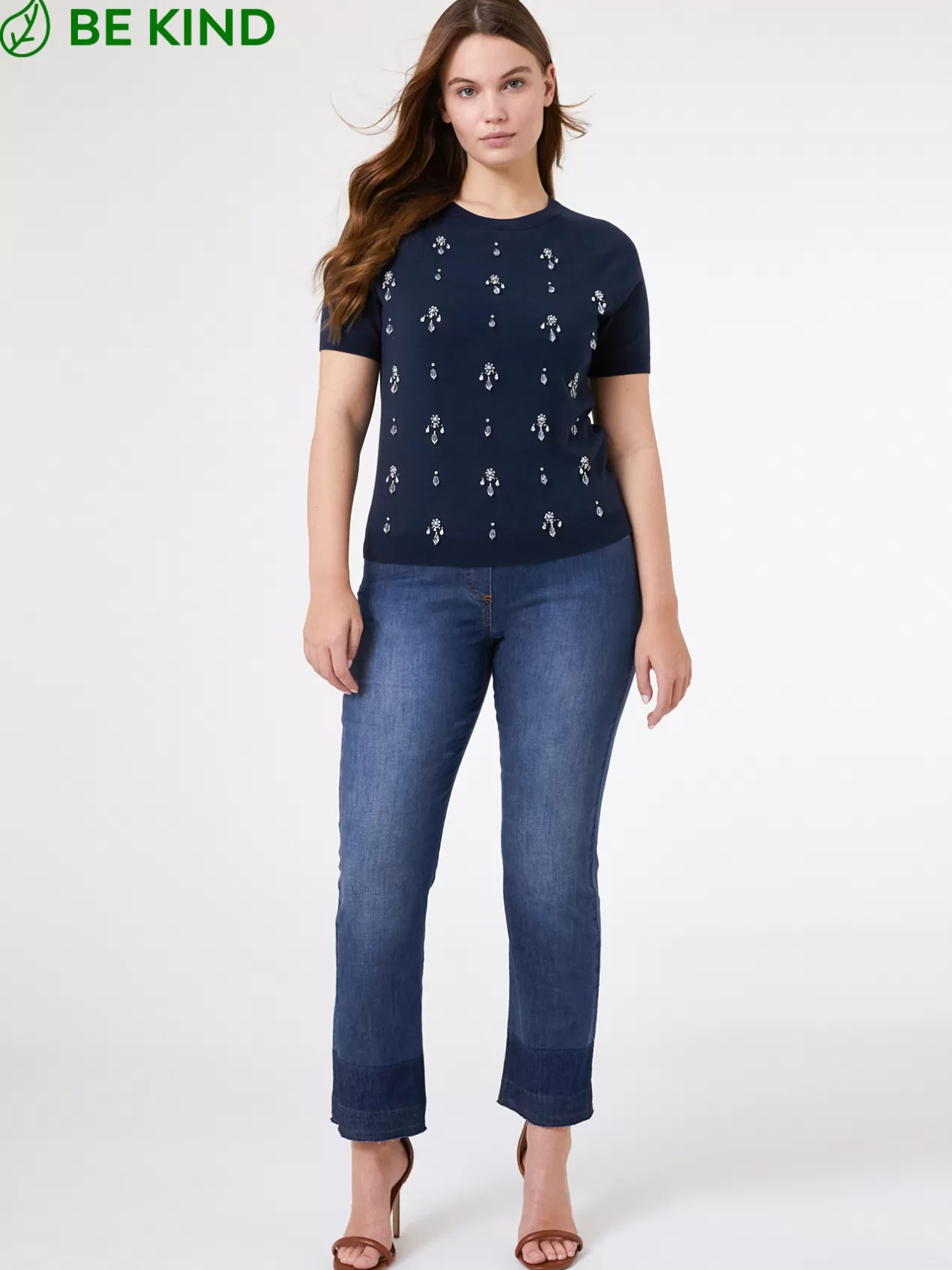 Flash Sale Elena Mirò Pull Ecovero™ Avec Broderie Fine Bleu