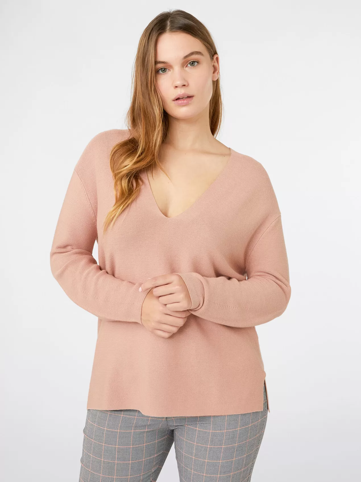Cheap Elena Mirò Pull En Coton, Viscose Et Soie Rose