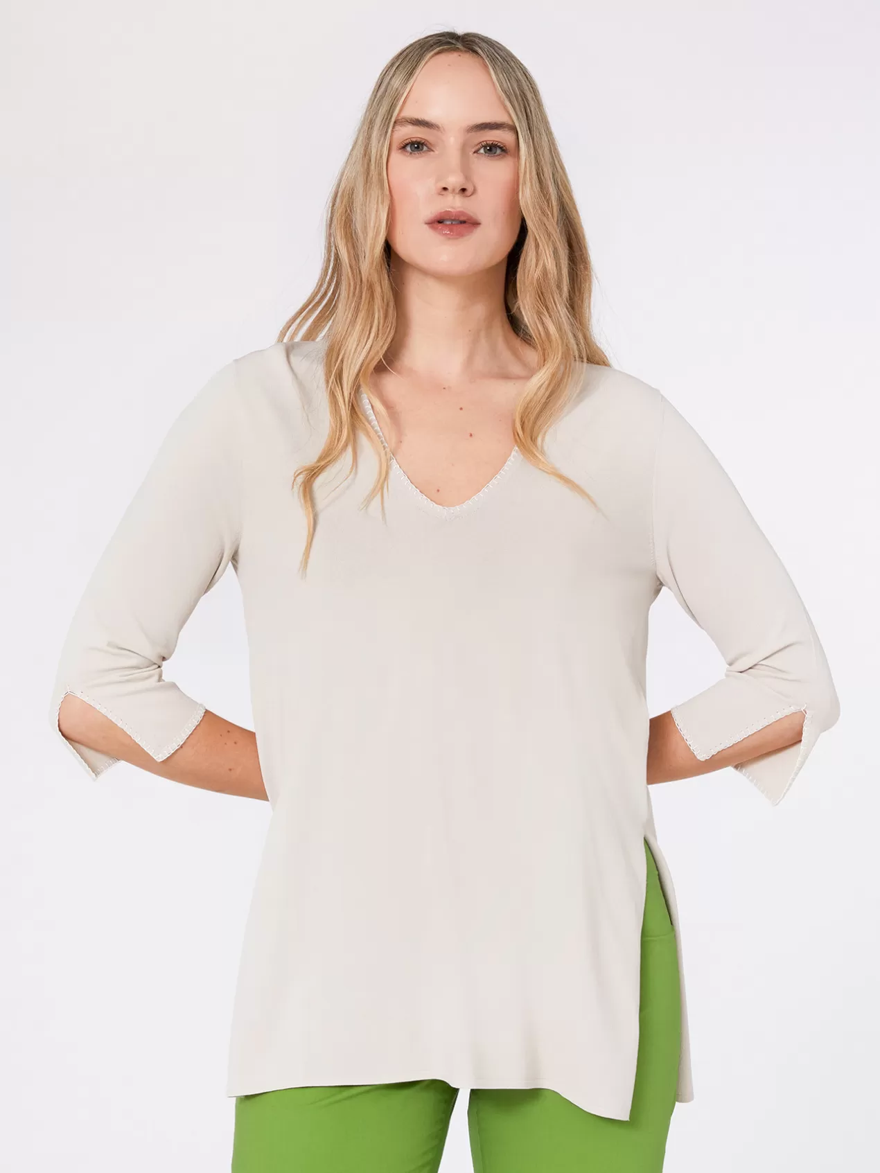 Fashion Elena Mirò Pull En Viscose Douce Au Toucher Beige