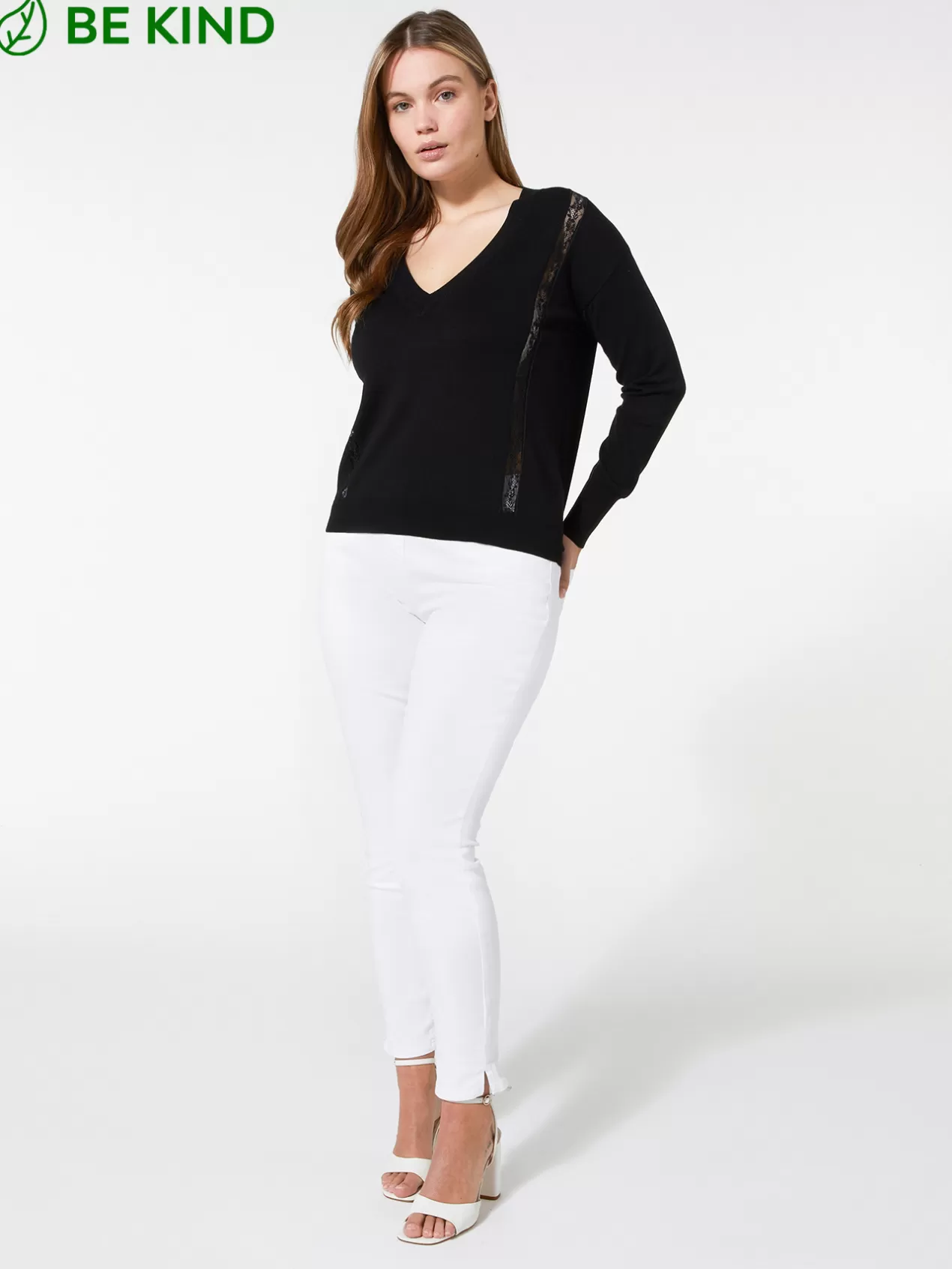 Cheap Elena Mirò Pull En Viscose Ecologique Avec Inserts En Dentelle Noir