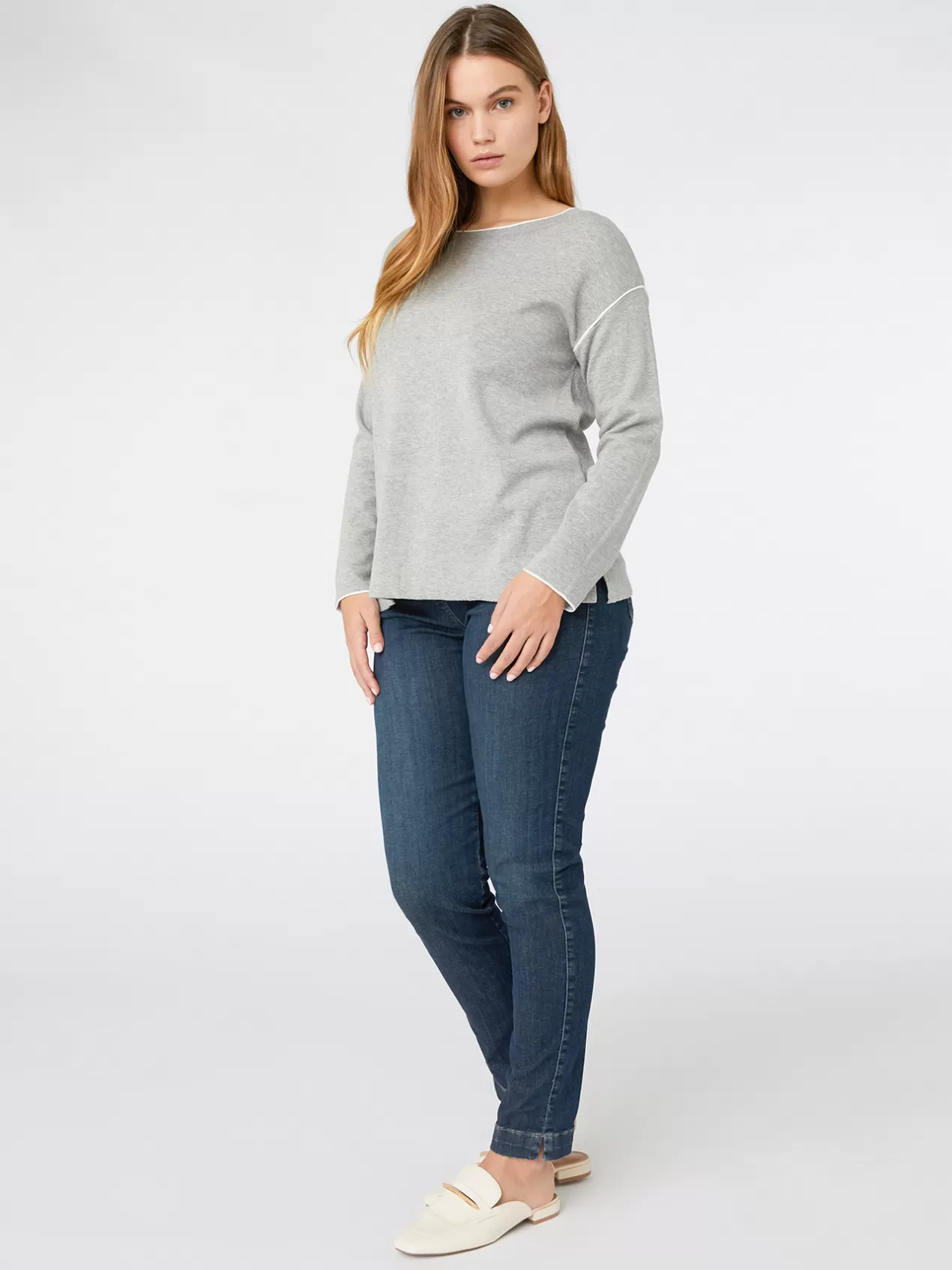 Cheap Elena Mirò Pull Imitation Sweat Gris