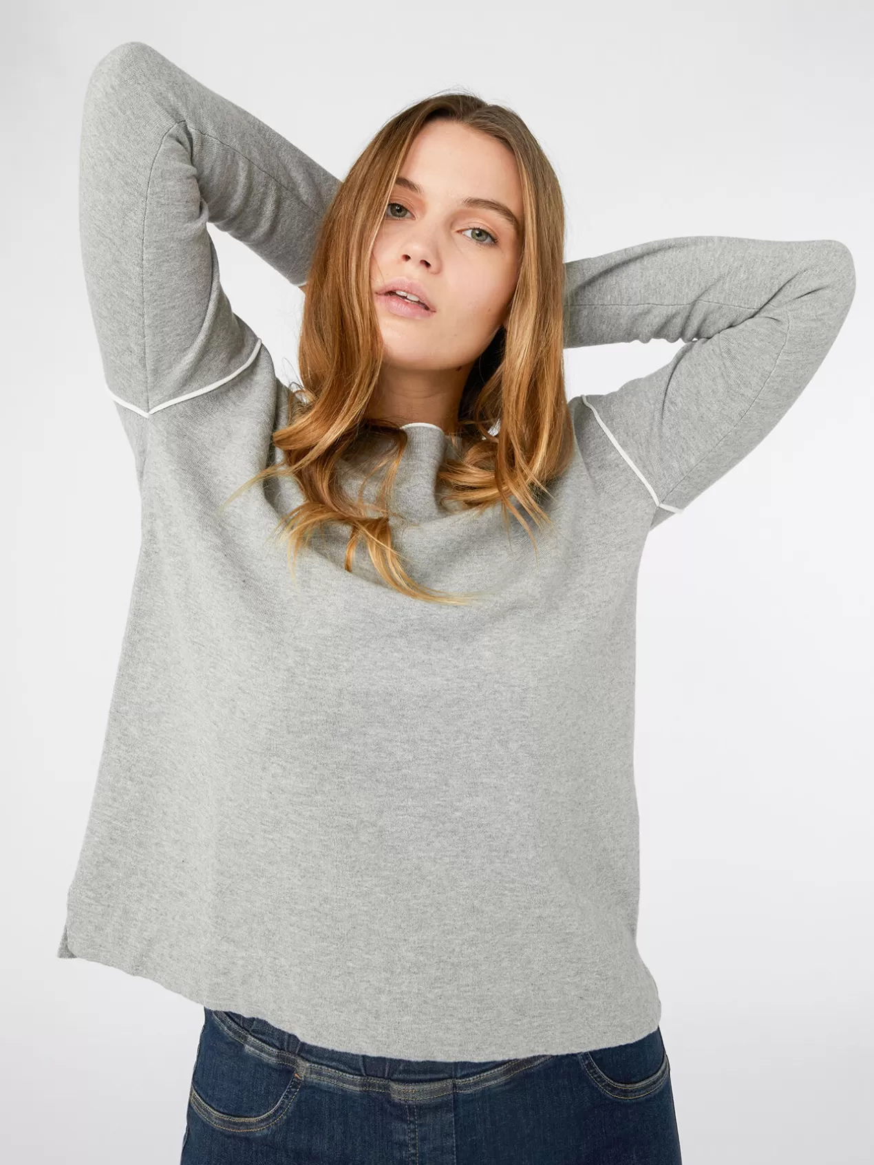 Cheap Elena Mirò Pull Imitation Sweat Gris