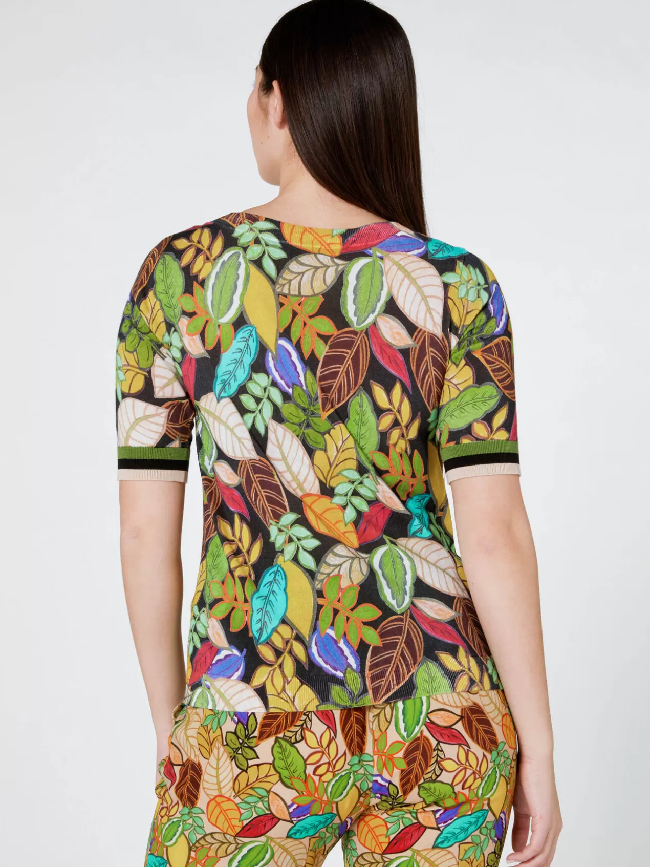 Fashion Elena Mirò Pull Imprime Vert