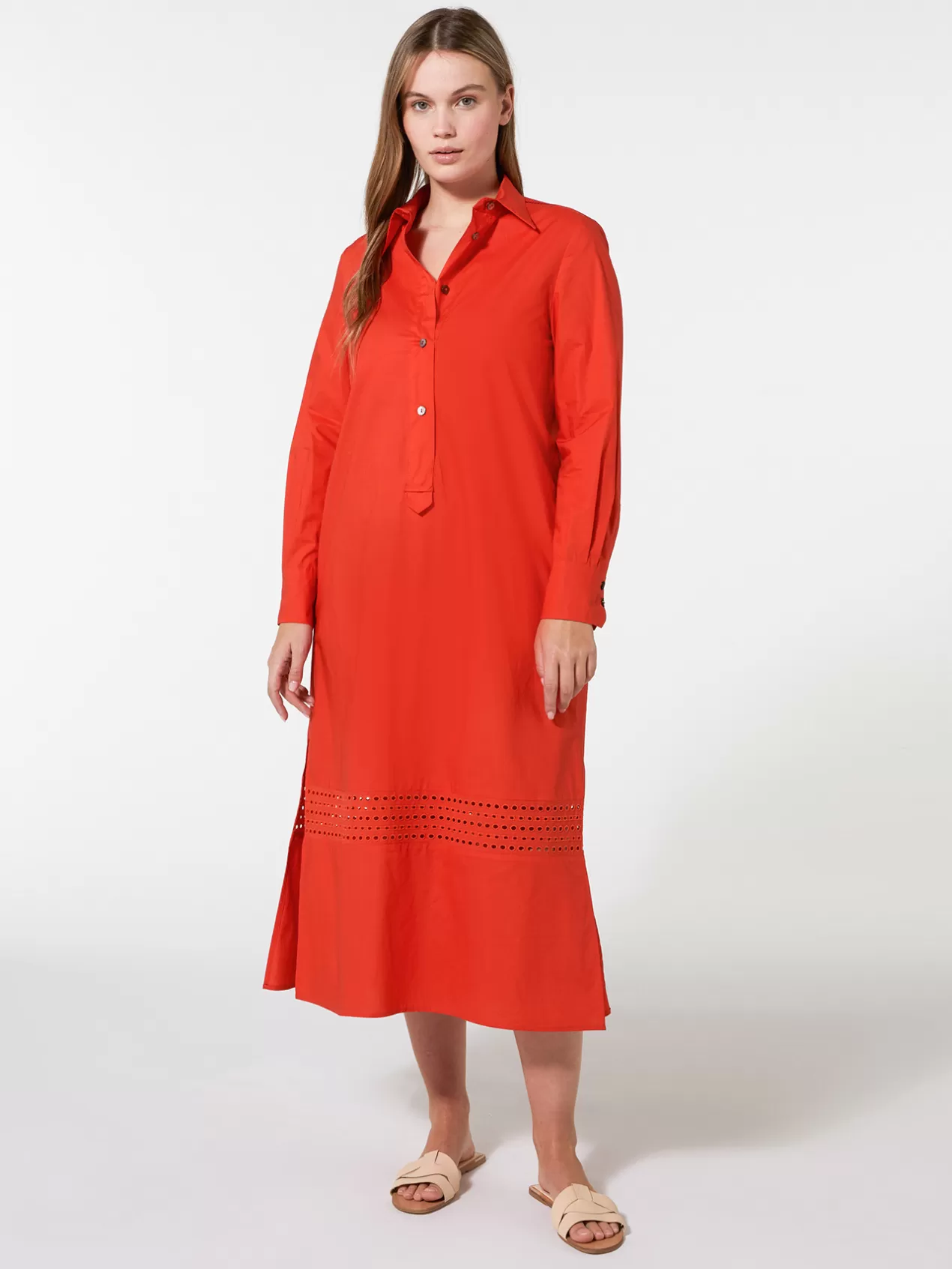 Fashion Elena Mirò Robe Chemisier Rouge