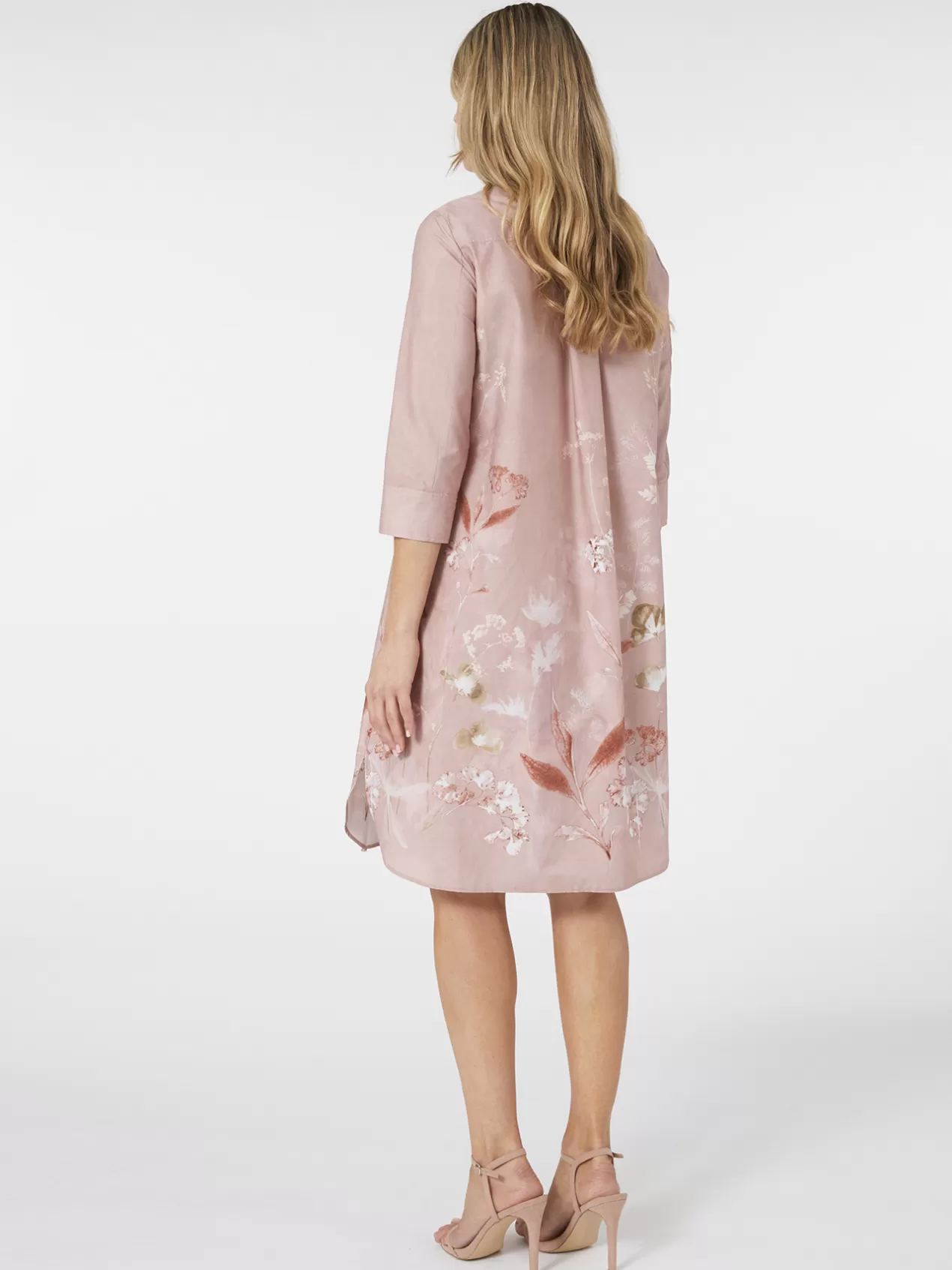 Sale Elena Mirò Robe Chemisier A Fleurs Rose