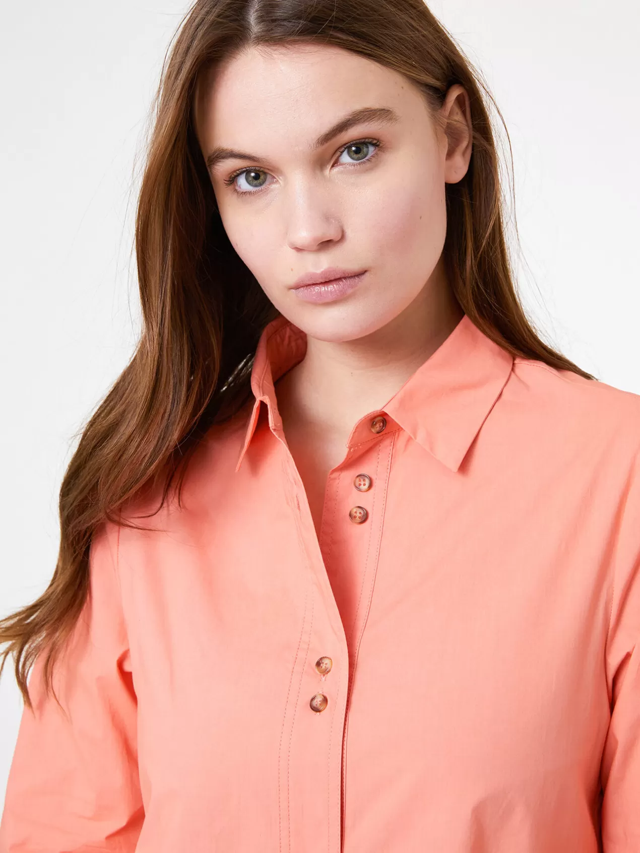 Flash Sale Elena Mirò Robe Chemisier En Toile Orange Soleil