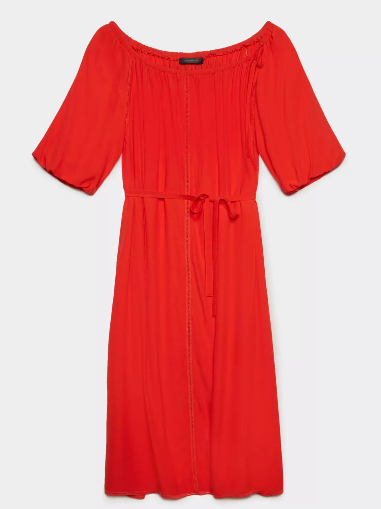 Outlet Elena Mirò Robe D'Ete En Crepe Marocain De Viscose Rouge