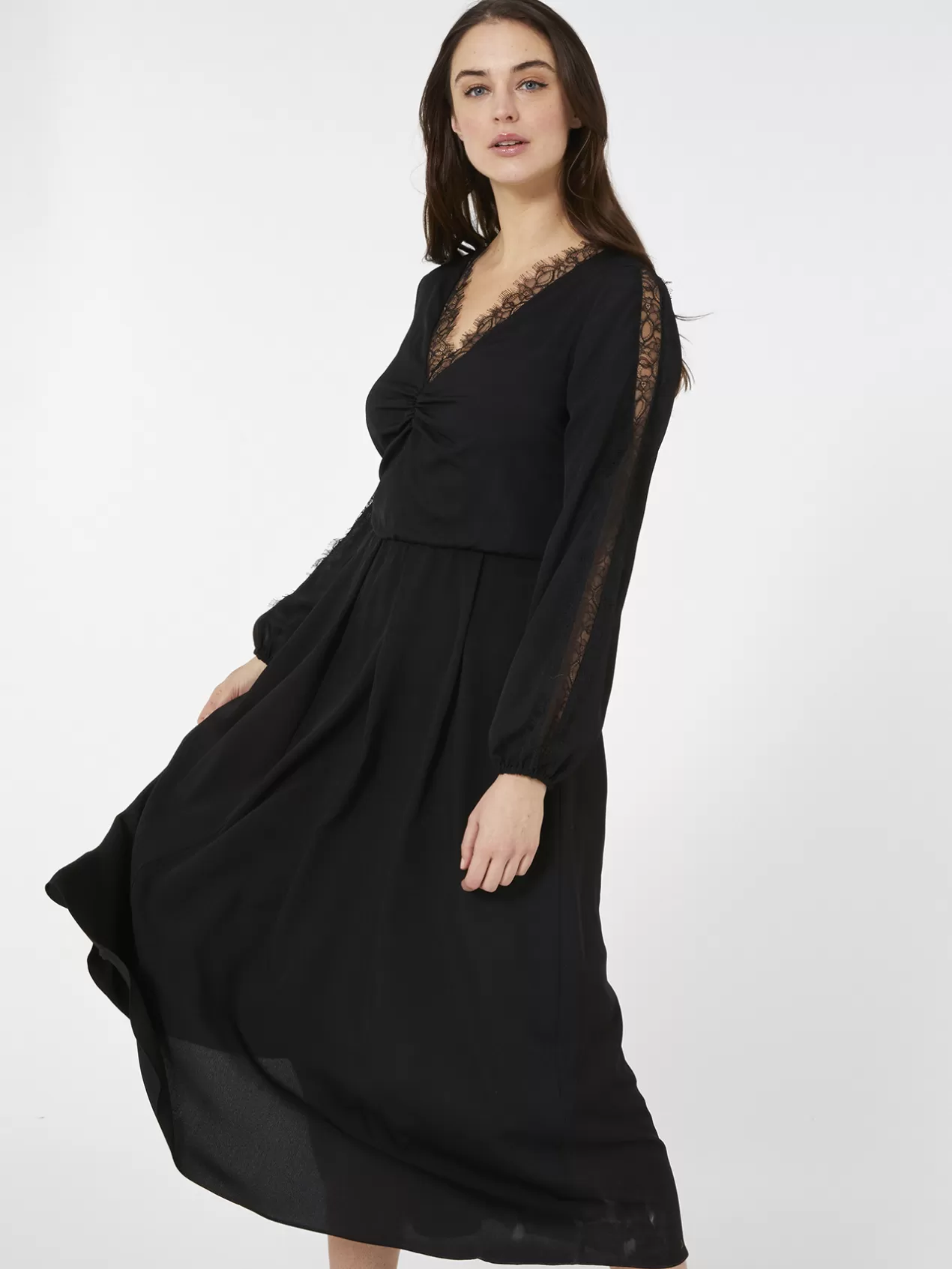Discount Elena Mirò Robe Elegante Avec Dentelle Noir