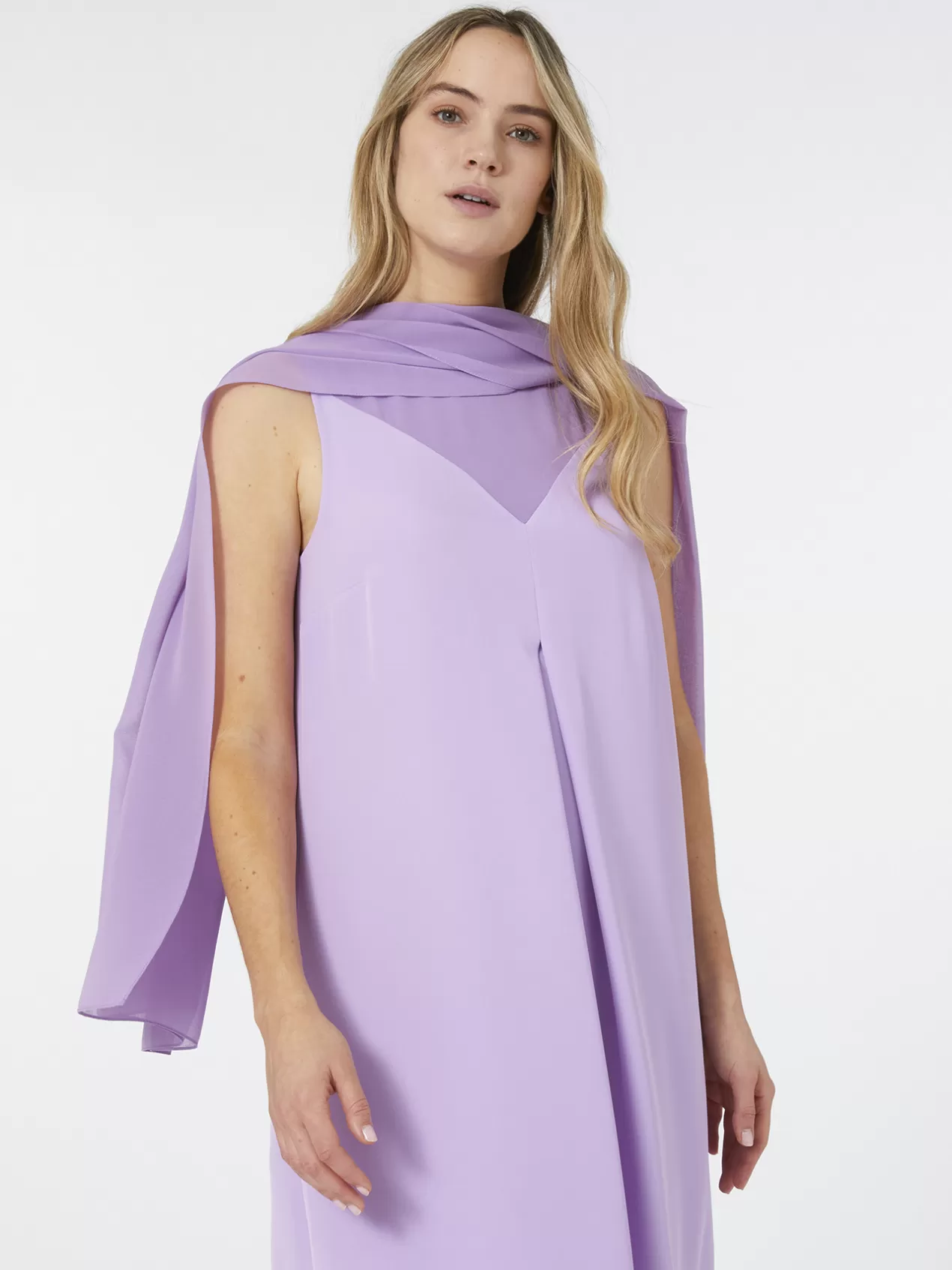 Best Sale Elena Mirò Robe Elegante Avec Etole Violet