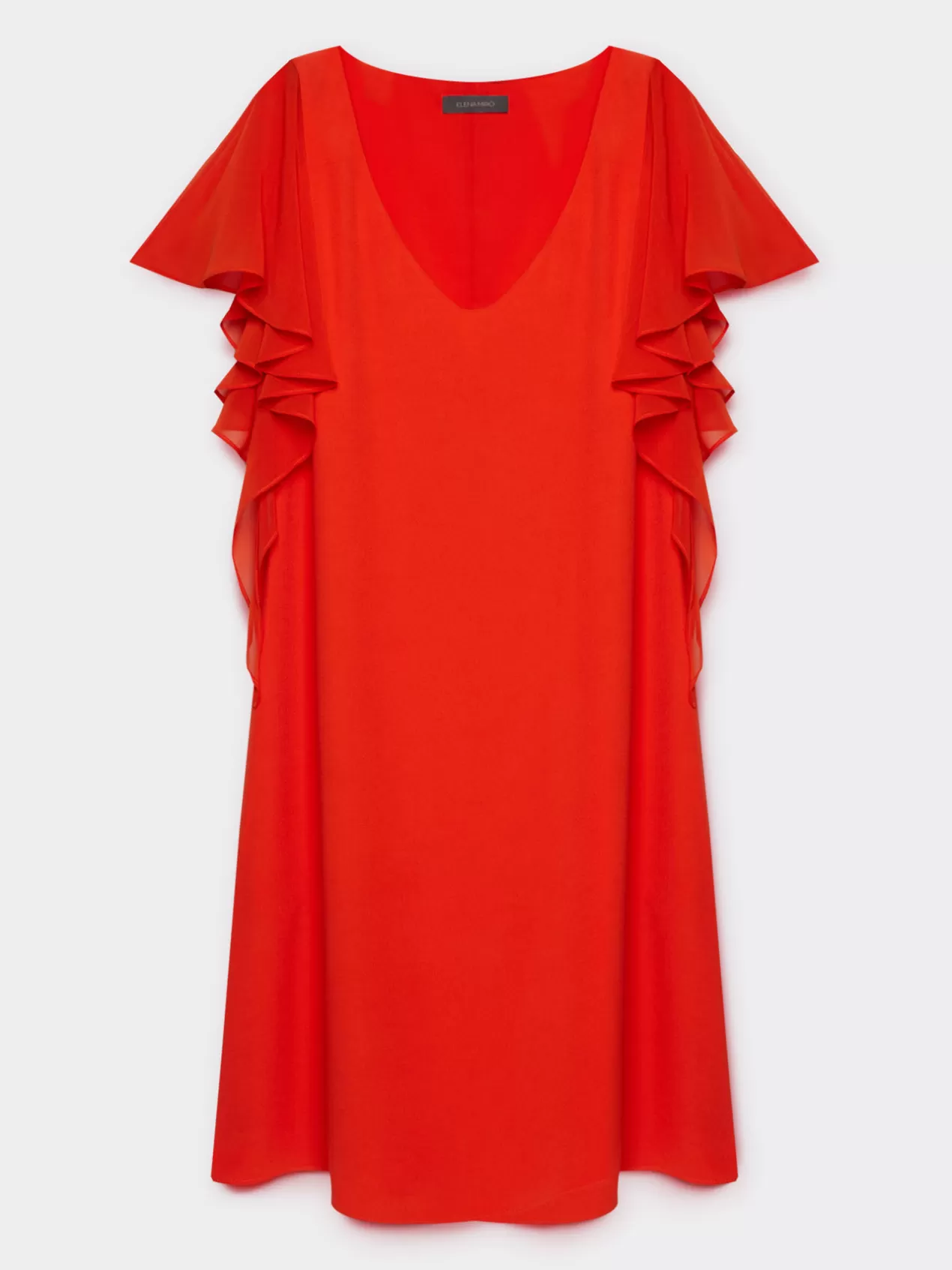 Cheap Elena Mirò Robe Elegante Avec Manches A Volants Orange Soleil